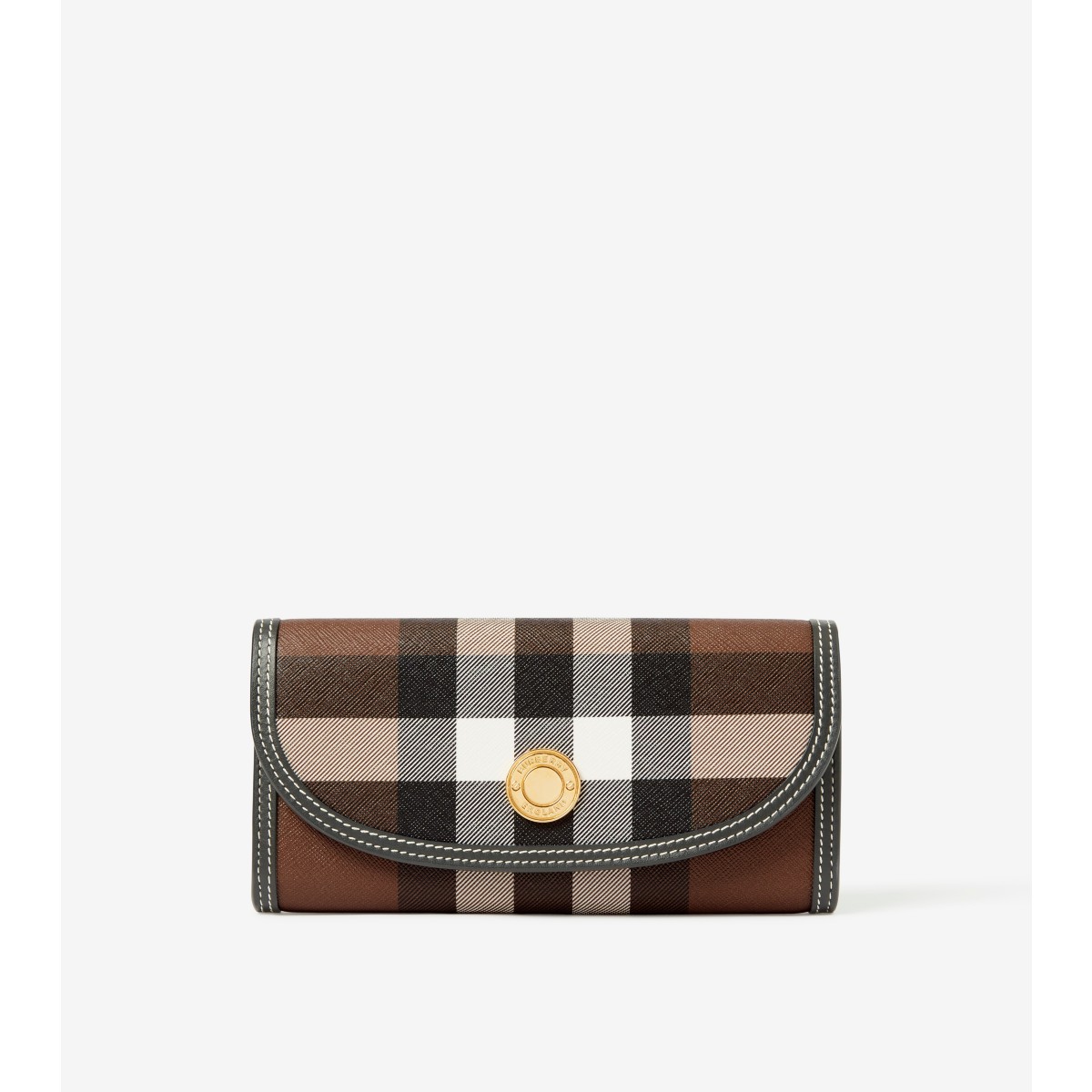 Burberry Check-pattern Leather-trim Wallet