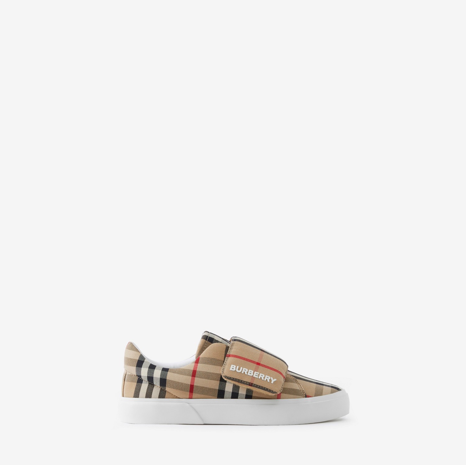 Check Cotton Sneakers in Archive Beige - Children | Burberry® Official