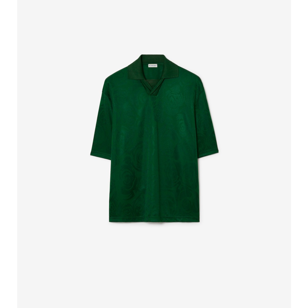 Shop Burberry Rose Jacquard Polo Shirt In Ivy