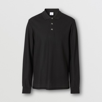 black pique polo shirt