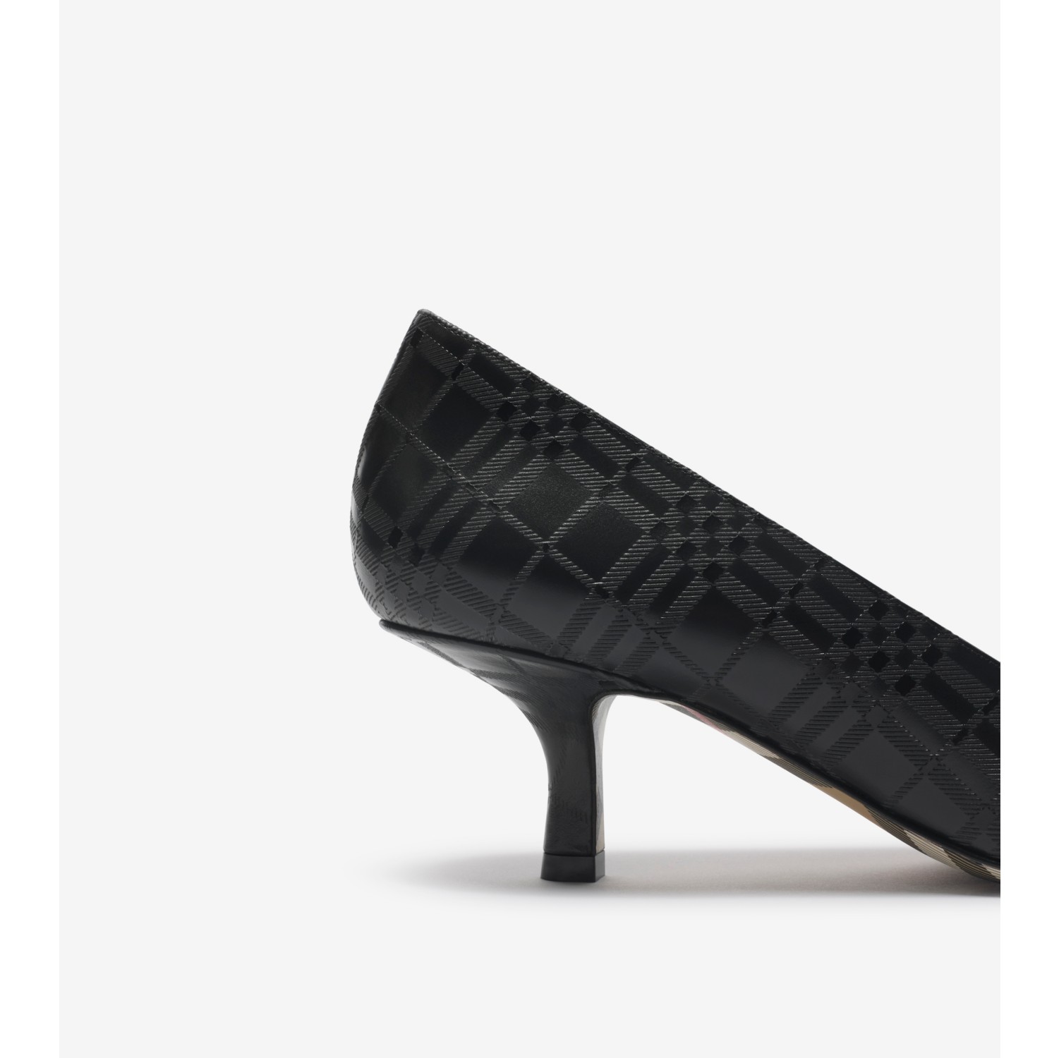 Check Leather Dame Low Pumps