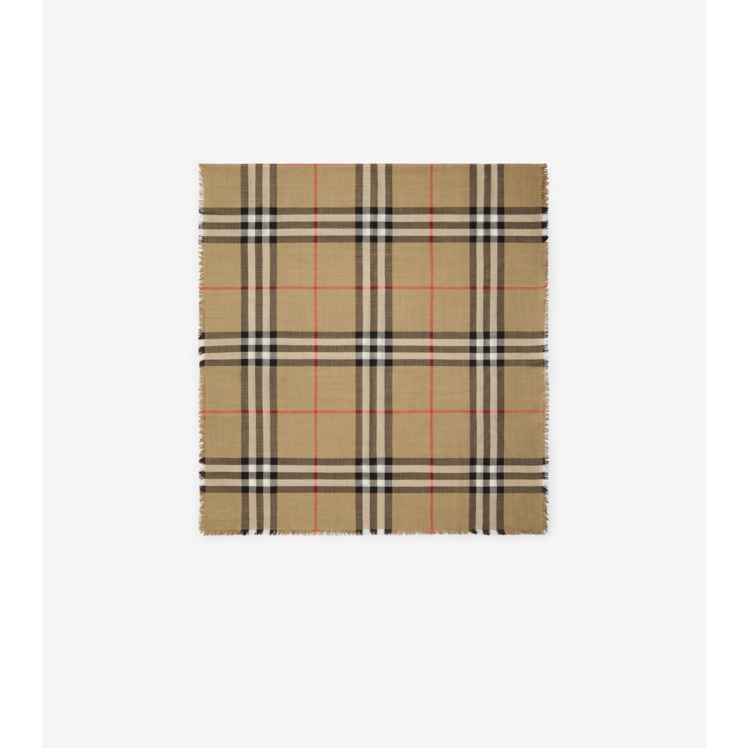 Reversible Check Wool Silk Scarf