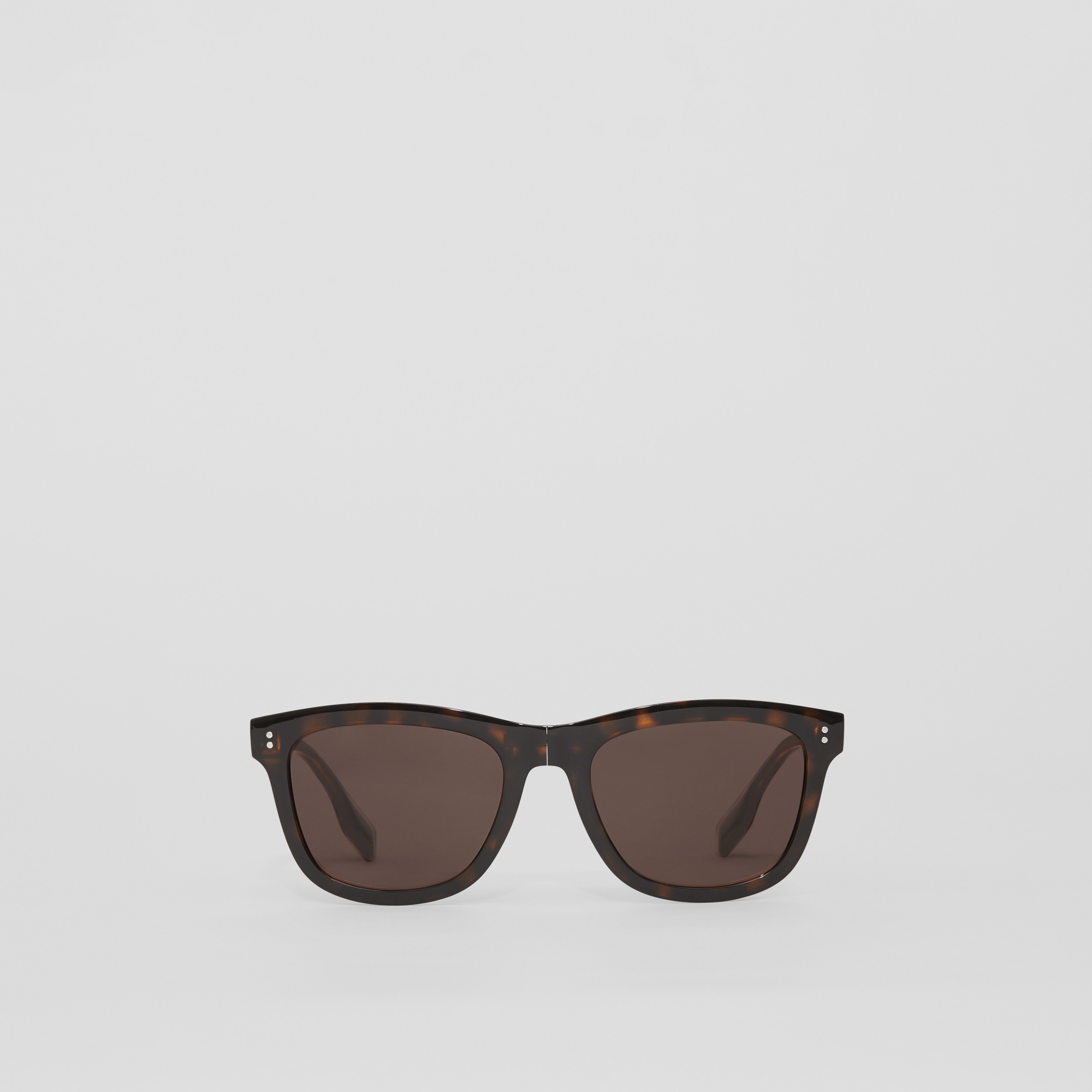 Logo Detail Square Frame Foldable Sunglasses in Tortoiseshell - Men | Burberry® Official - 1