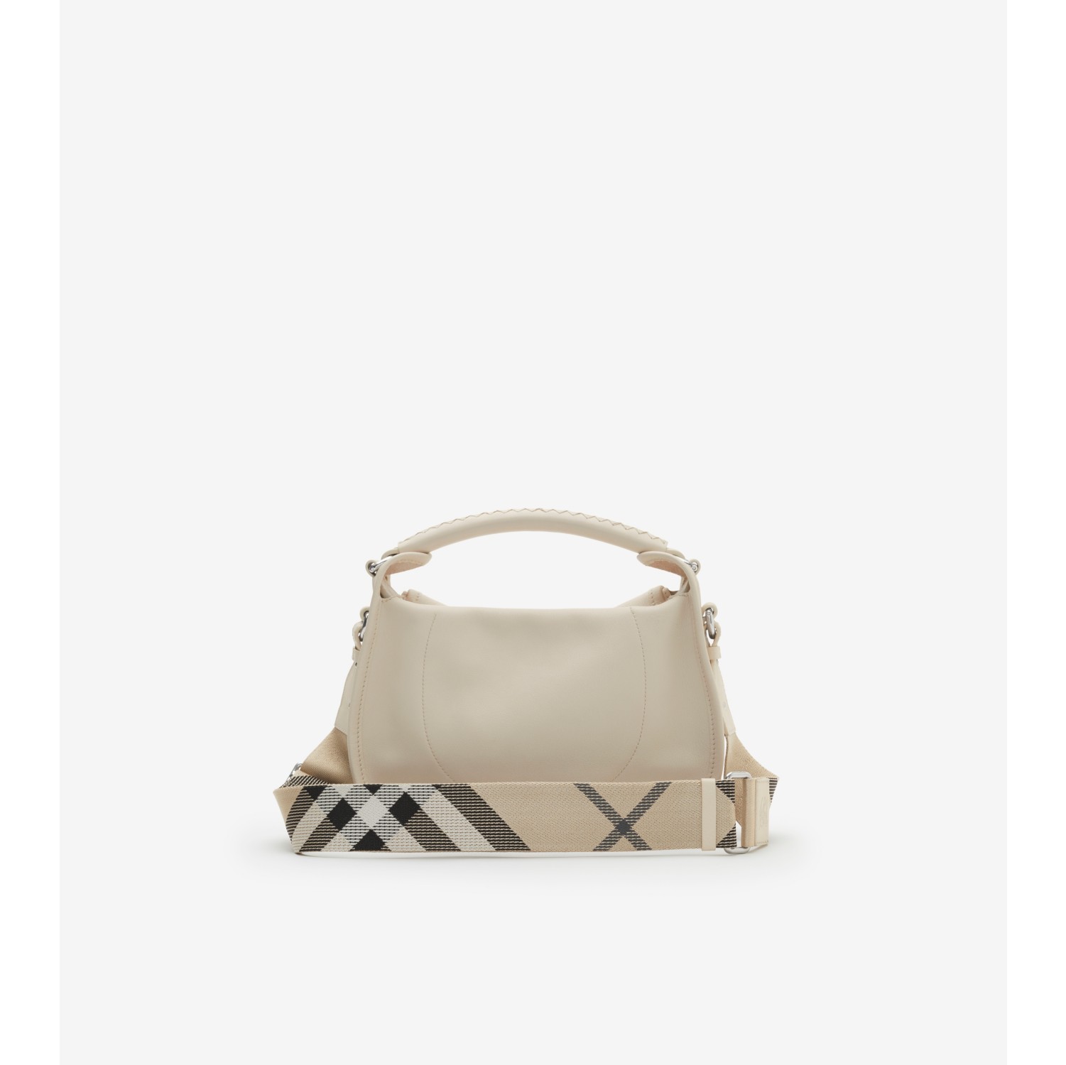 Small B Clip Messenger Bag in Soap beige - Women, Leather