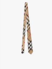 Check Silk Tie in colour Archive Beige