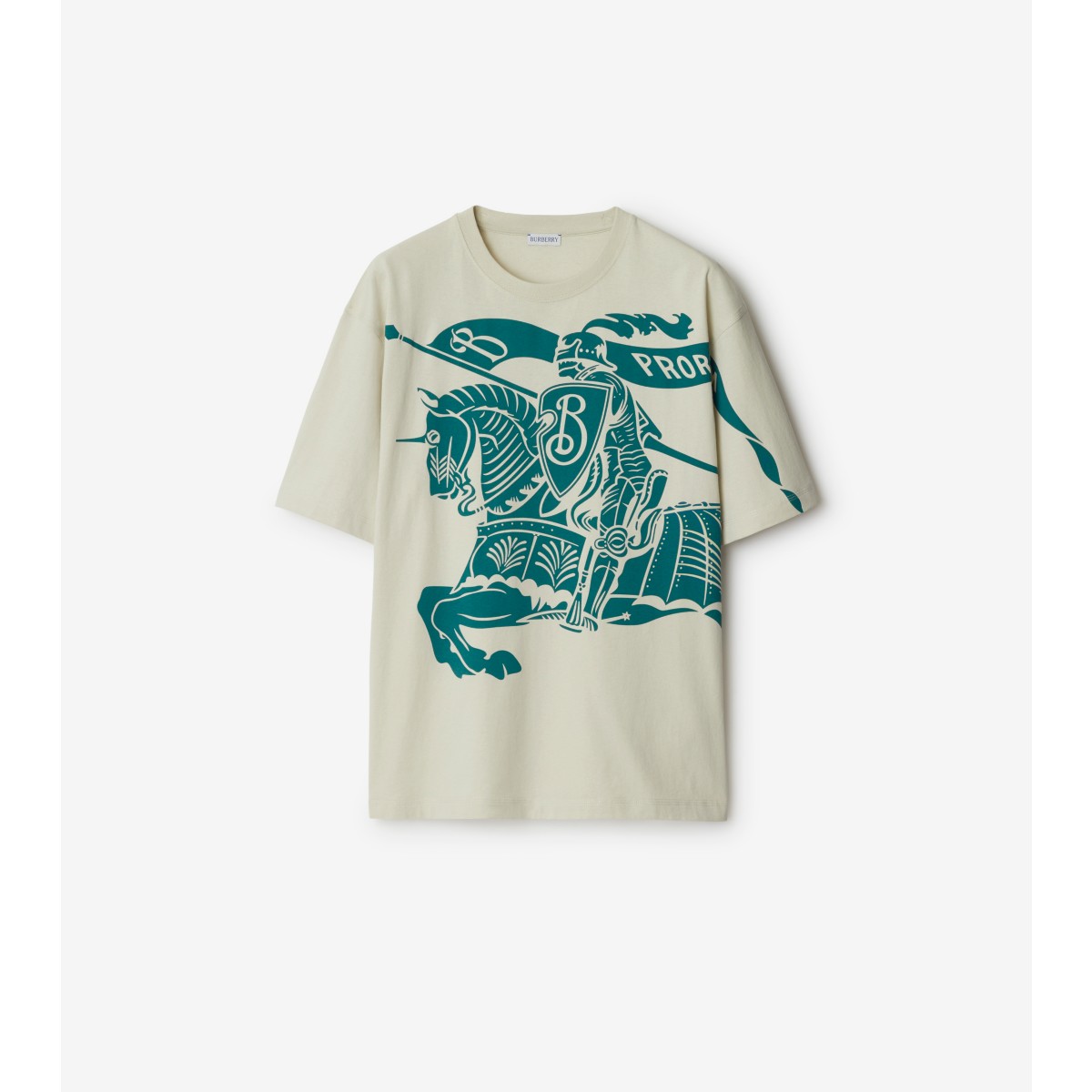 Burberry Mens Brand-print Crew-neck Relaxed-fit Cotton-jersey T-shirt Plaster In Plaster