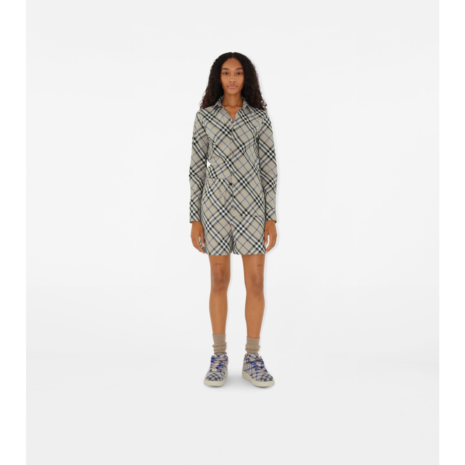 Chemise slim en coton Check