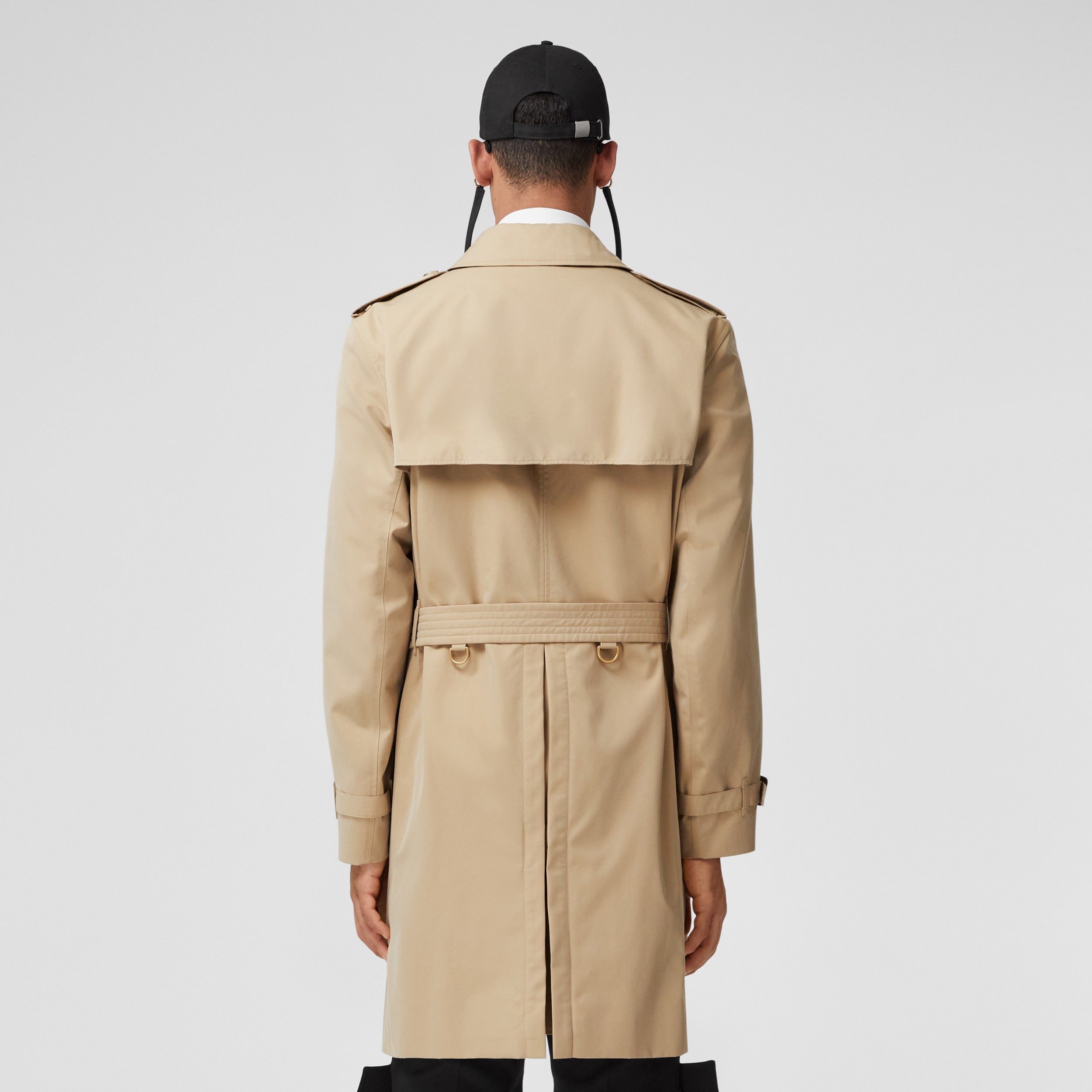 for Men Burberry Cotton Mw Kensington Trench Coat in Beige Mens Clothing Coats Raincoats and trench coats Natural 