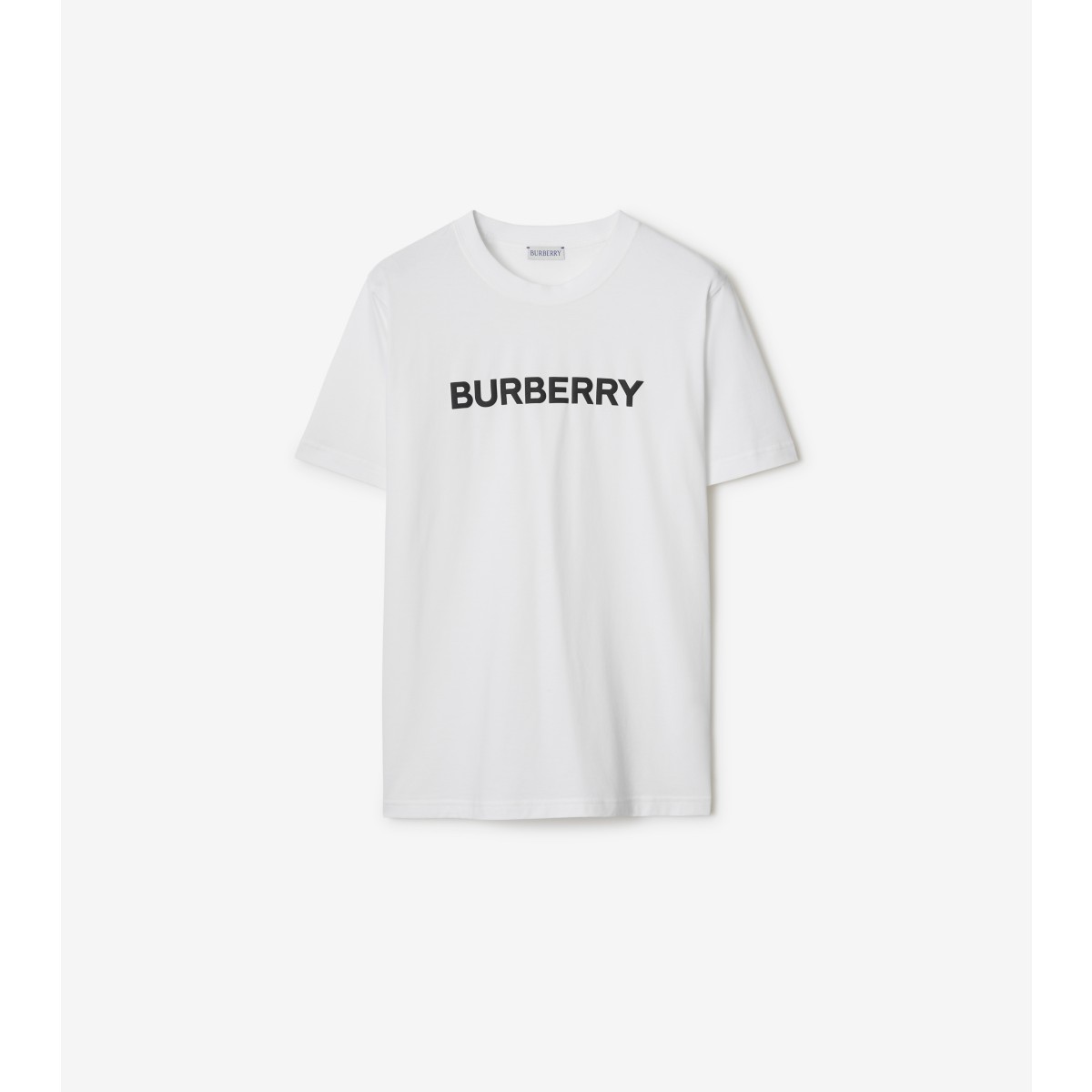 Shop Burberry Logo Cotton T-shirt In White