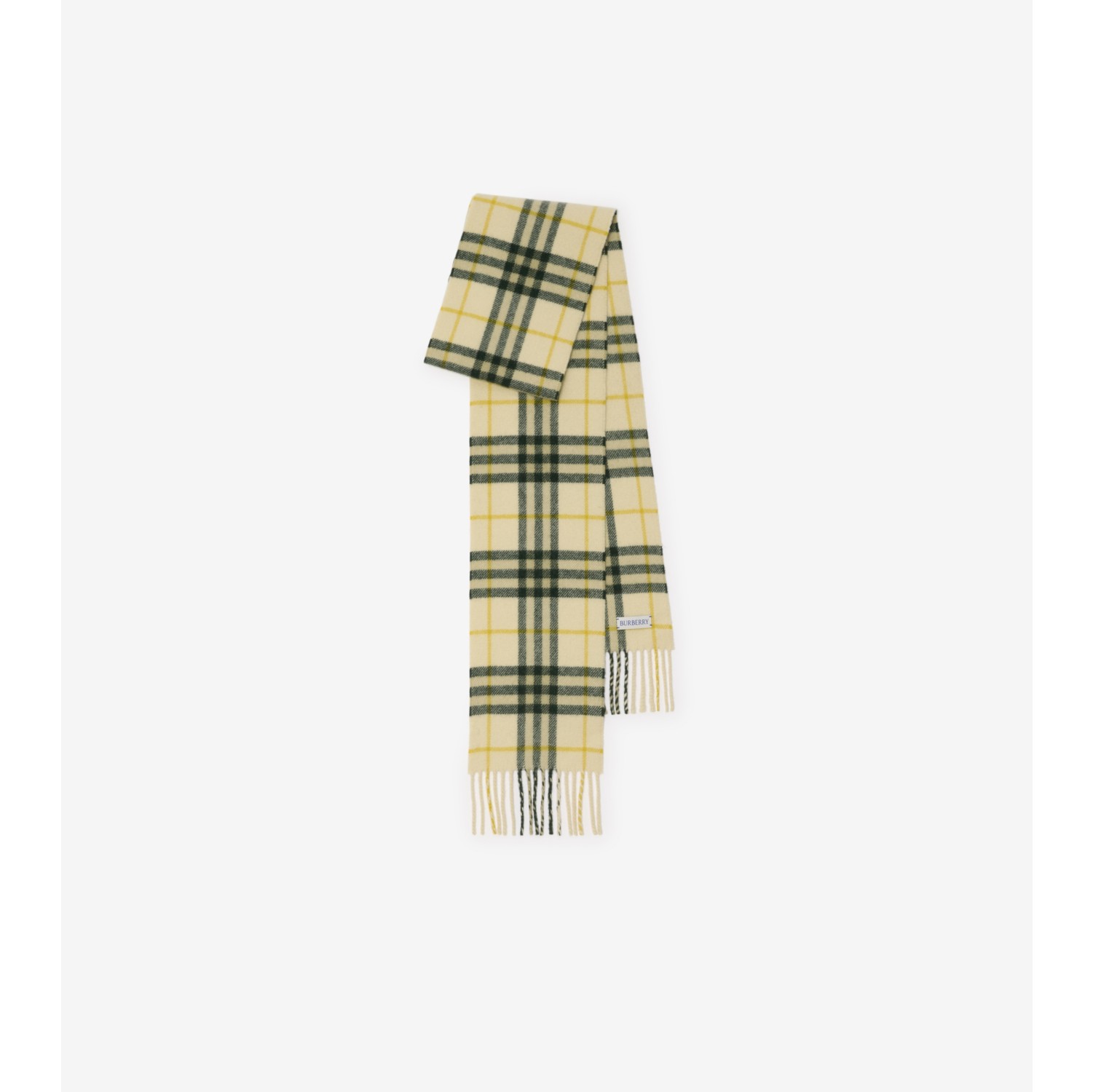 Narrow Check Cashmere Scarf in Candle Burberry Official