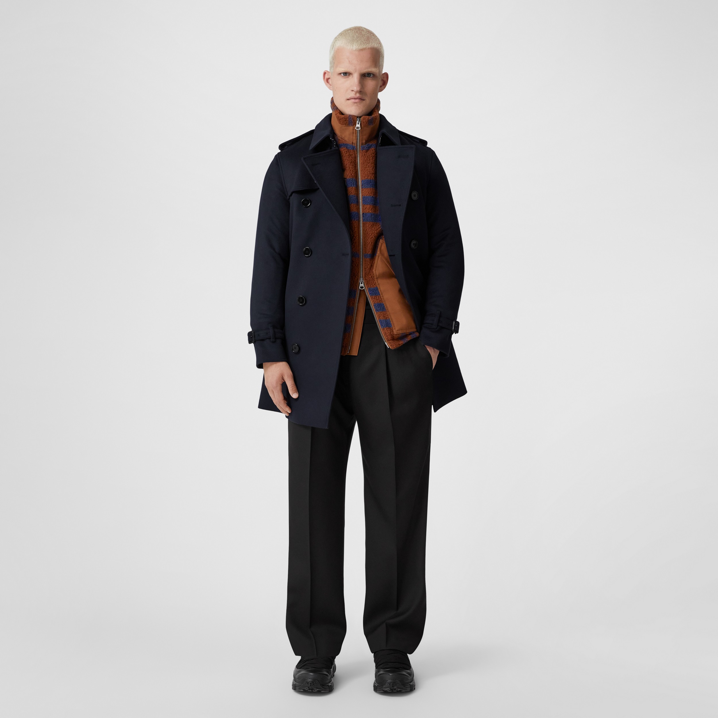 Trench coat Wimbledon de lã e cashmere (Azul-marinho Meia-noite) - Homens | Burberry® oficial - 4