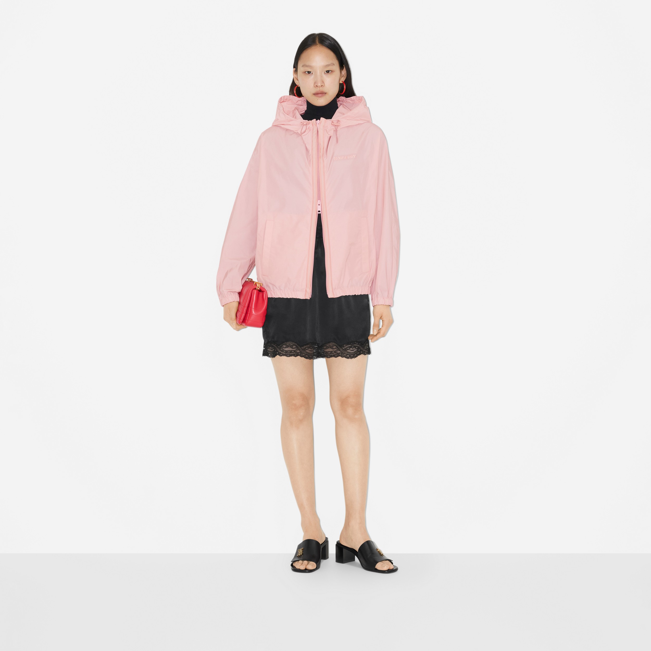 Cotton Blend Hooded Jacket in Sorbet Pink - Women | Burberry® Official - 2