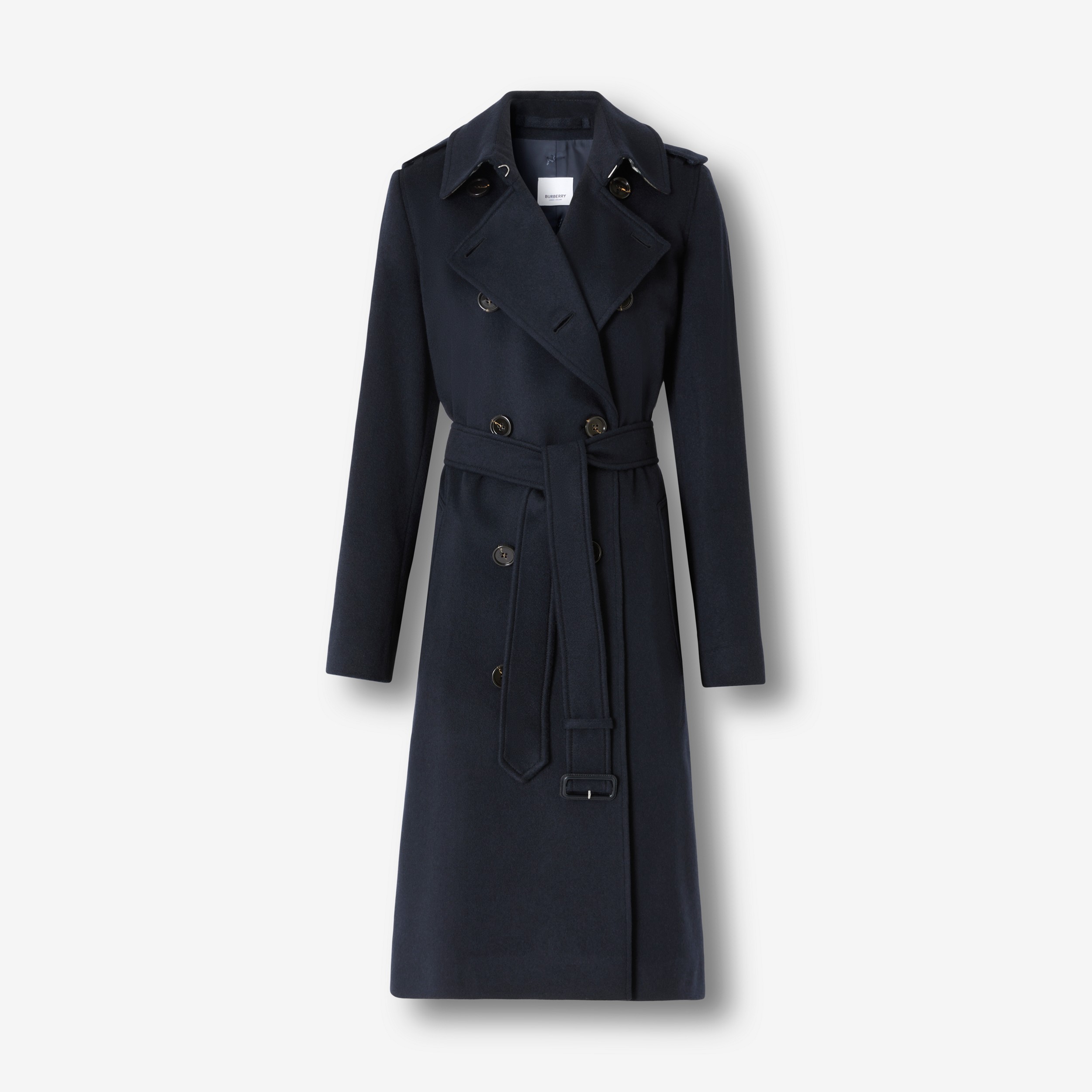 Trench coat Kensington en cachemir (Azul Gris Marengo Oscuro) - Mujer | Burberry® oficial - 1