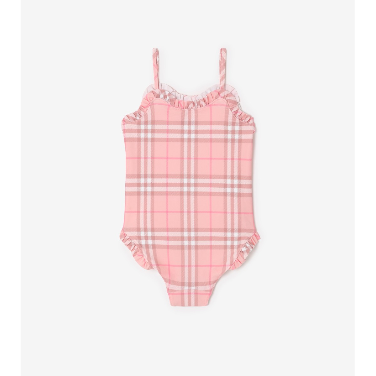  Check Ruffle Trim Swimsuit