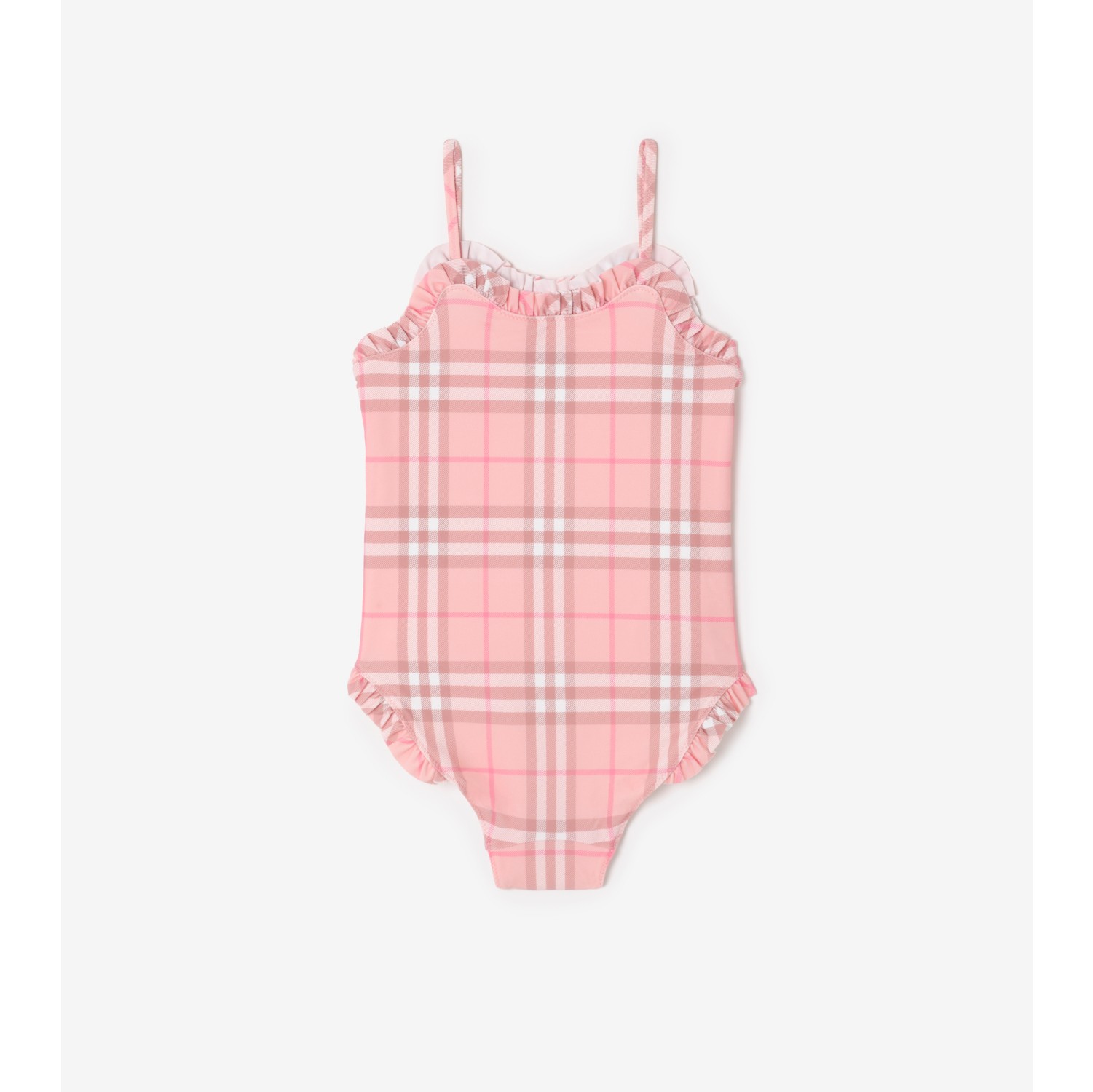 Ruffle Trim Check Swimsuit