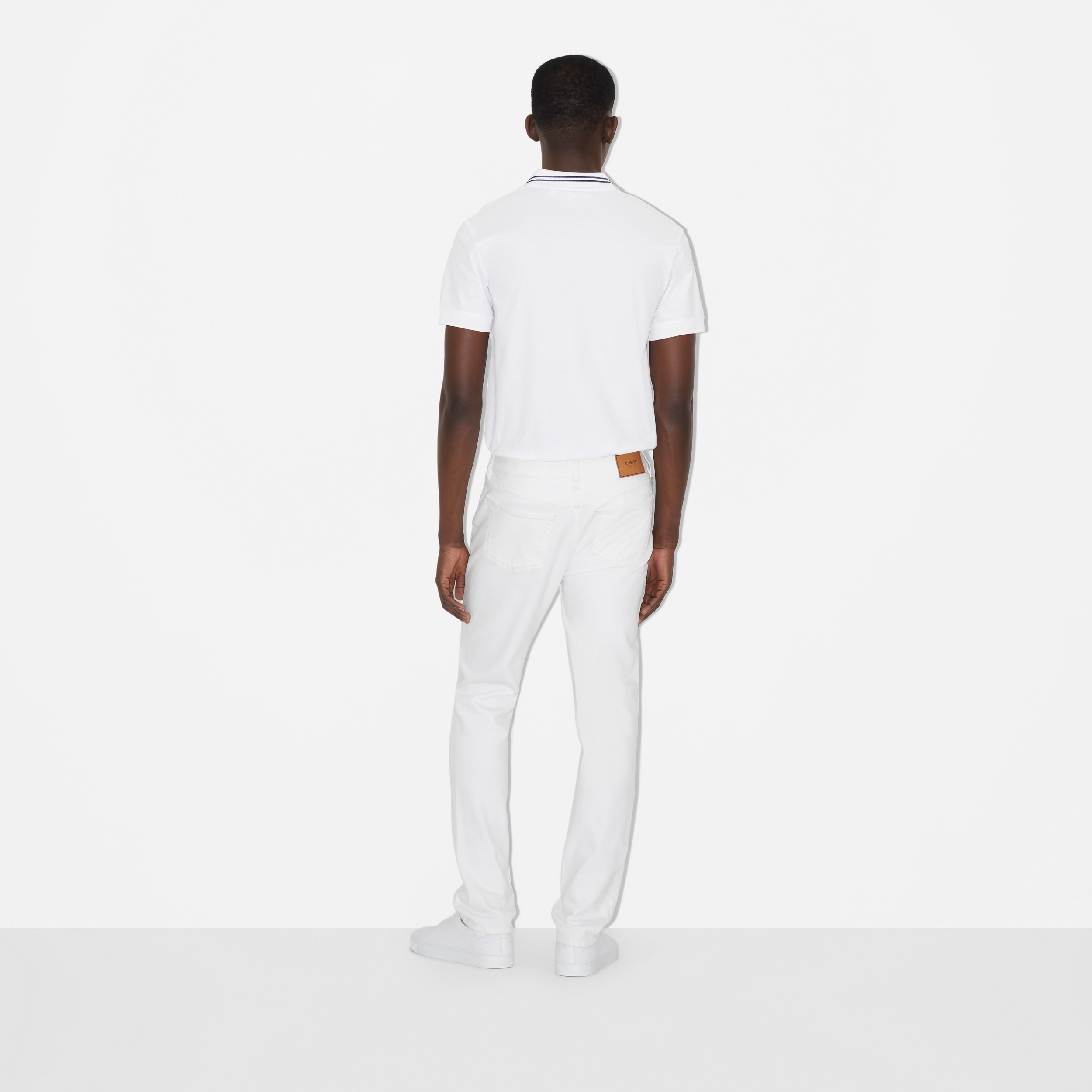 Camisa polo de algodão com estampa EKD (Branco) - Homens | Burberry® oficial - 4