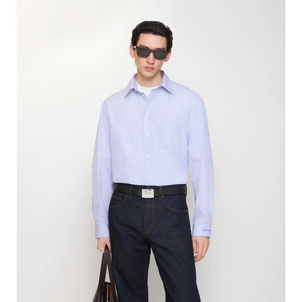  Stripe Regular Fit d Cotton Poplin Shirt