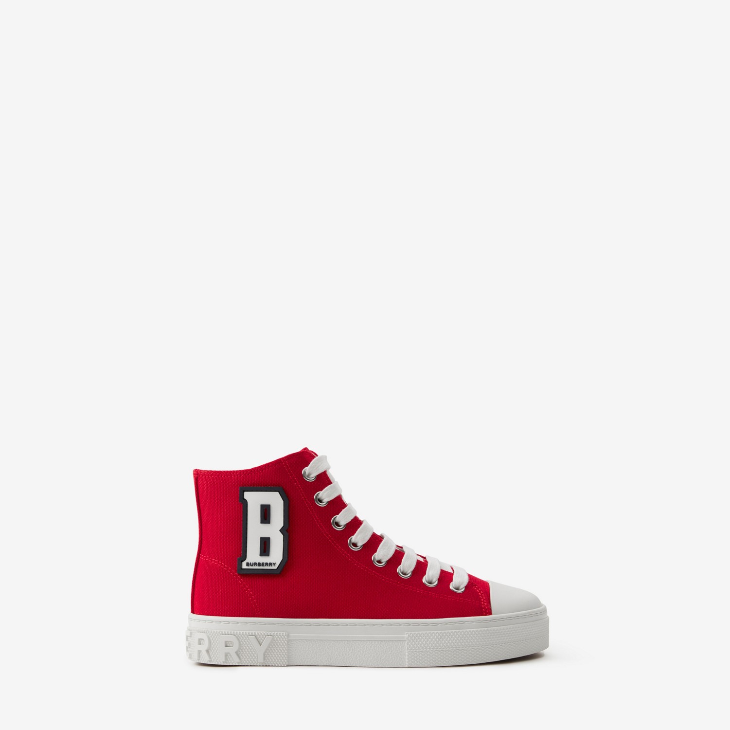 High-Top-Sneaker aus Baumwolle mit Buchstabengrafik (Leuchtendes Rot) - Kinder | Burberry®
