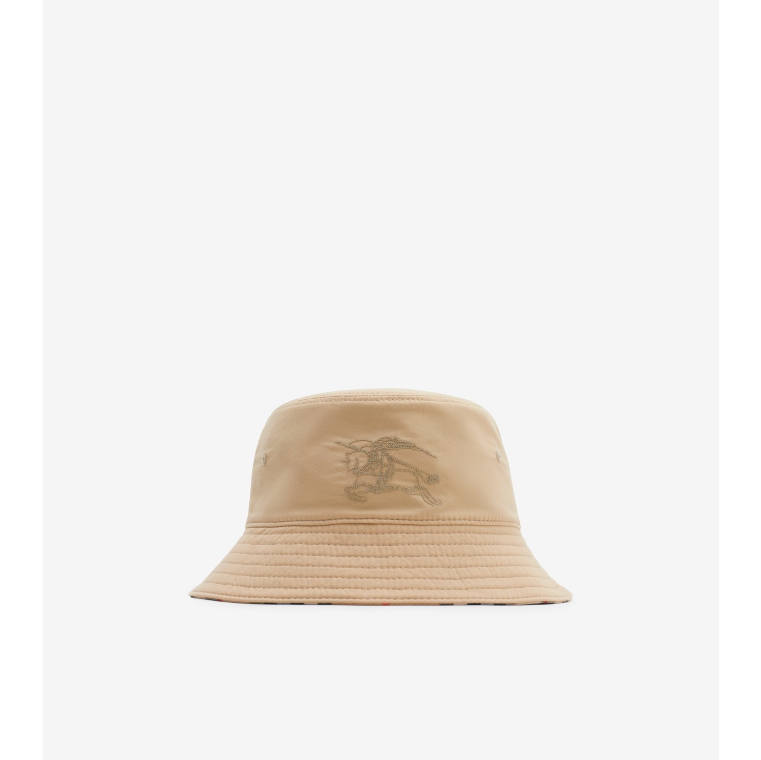 Reversible Cotton Blend Bucket Hat in Sand Children Burberry Official