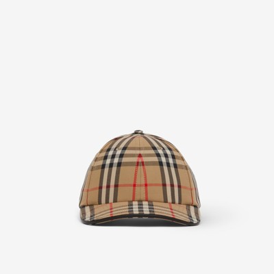 Embroidered Logo Vintage Check Cotton Baseball Cap in Archive Beige |  Burberry® Official