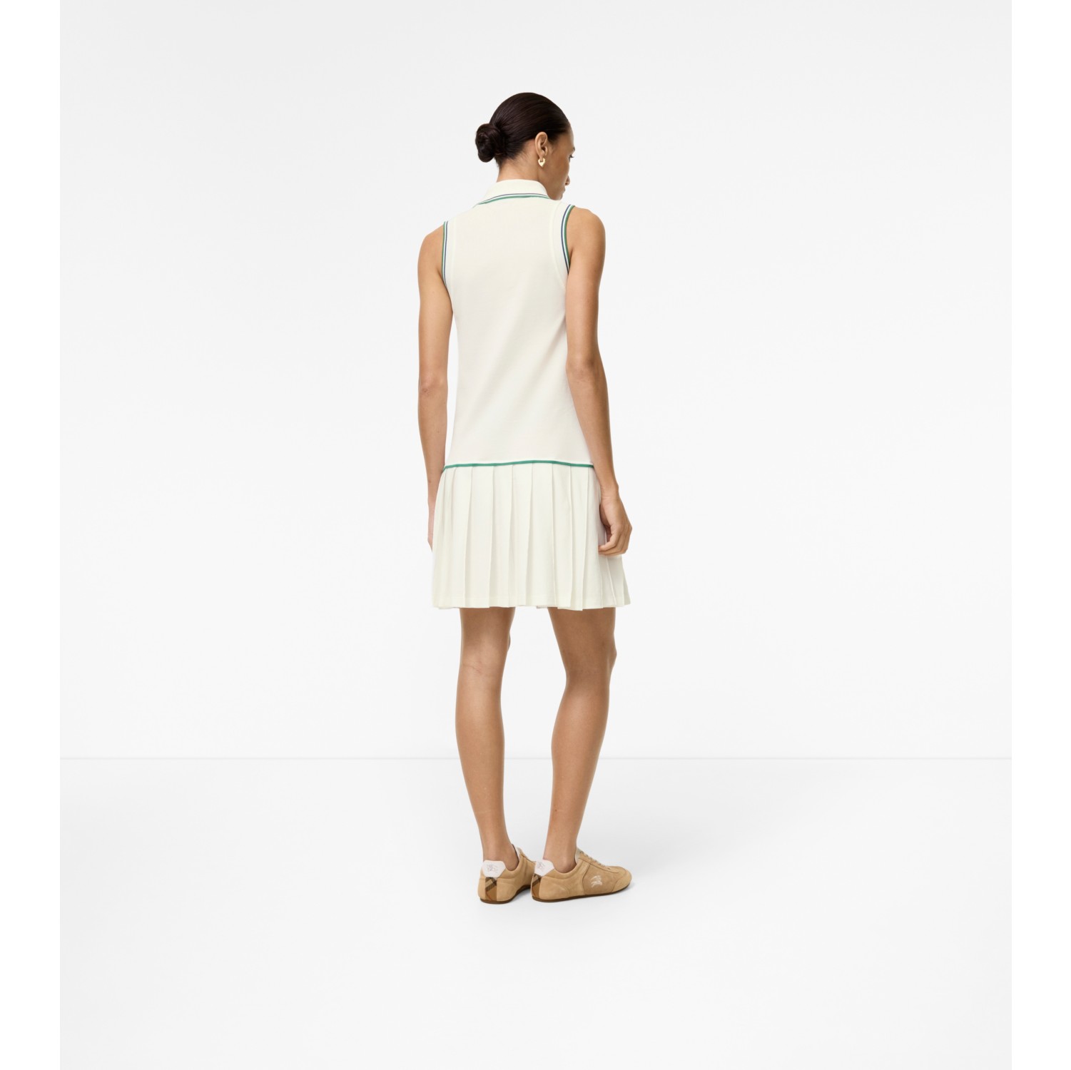 Cotton Piqué Tennis Dress in Chalk white - Women | Burberry® Official