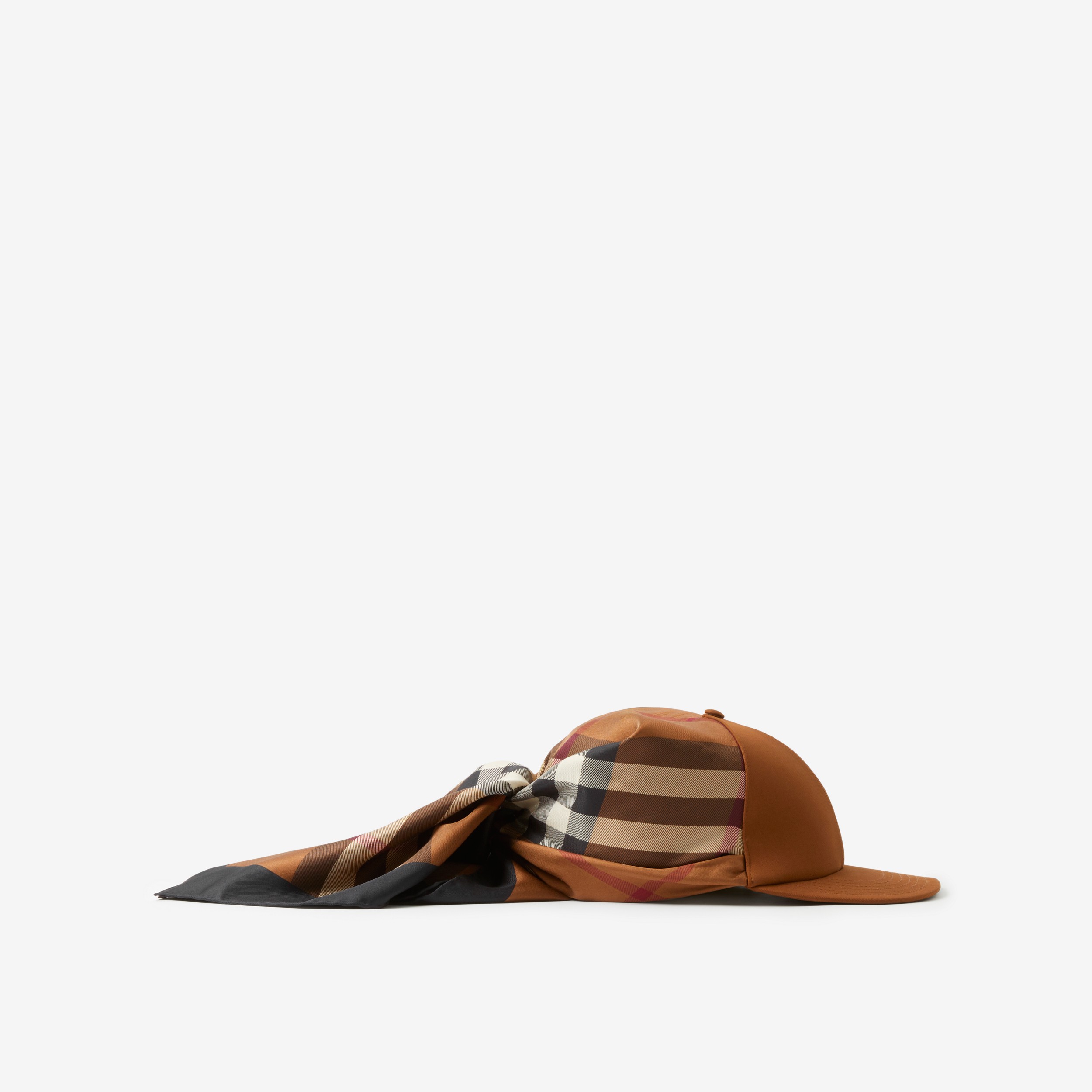 Gorra de béisbol en algodón con detalle de pañuelo (Marrón Abedul Oscuro) | Burberry® oficial - 2