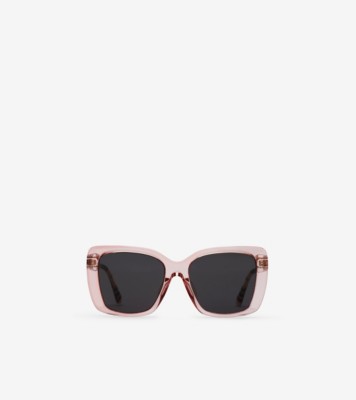 Burberry チューブラー チェック スクエアサングラス​ (トランスペアレントピンク) - ウィメンズ | Burberry®公式サイト