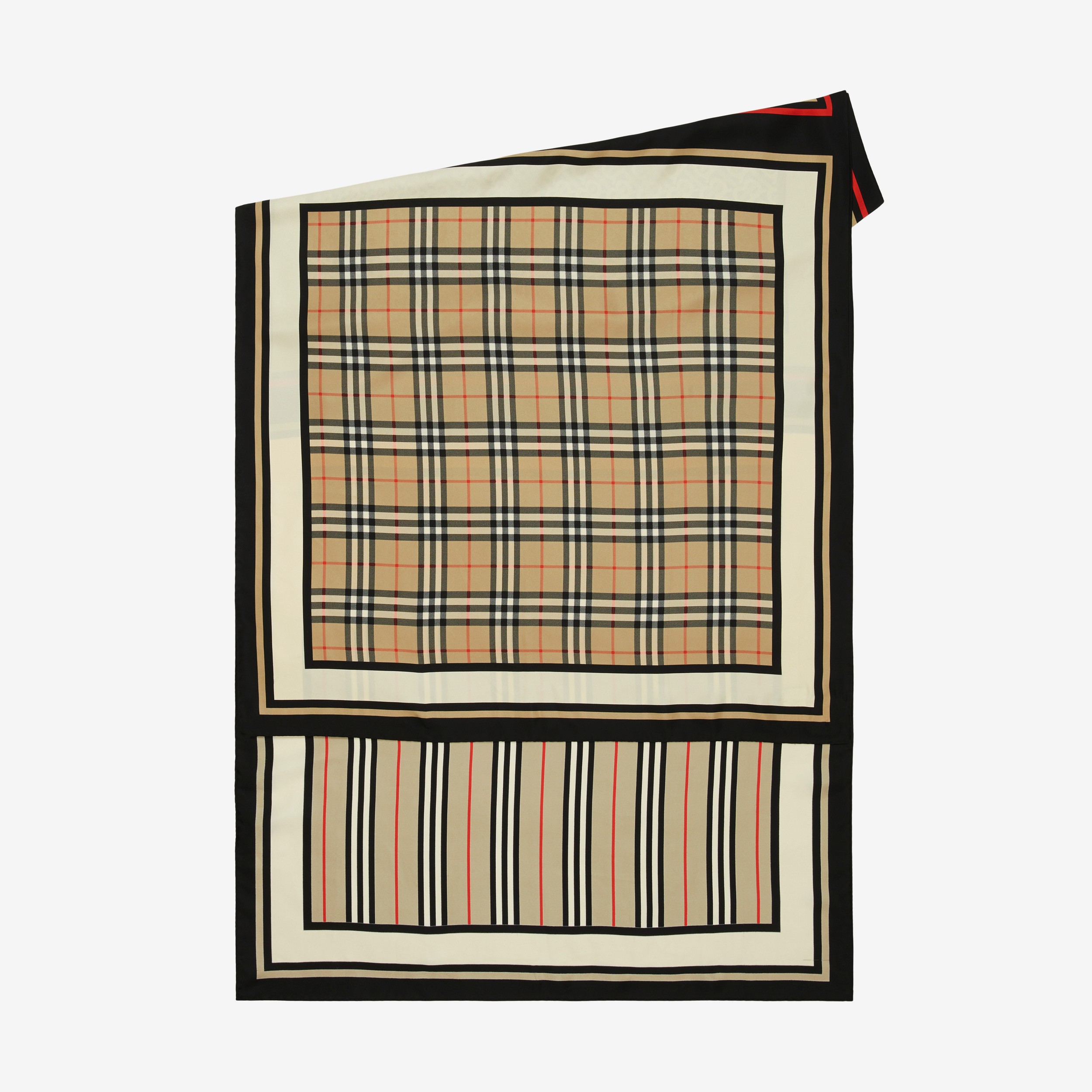 Echarpe de seda com estampa de montagem (Bege Clássico) | Burberry® oficial - 2