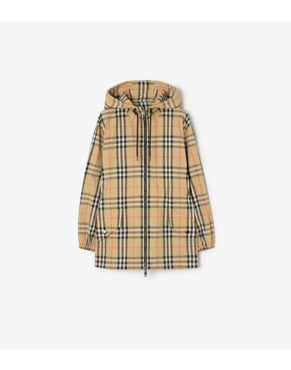 Check Nylon Hooded Jacket