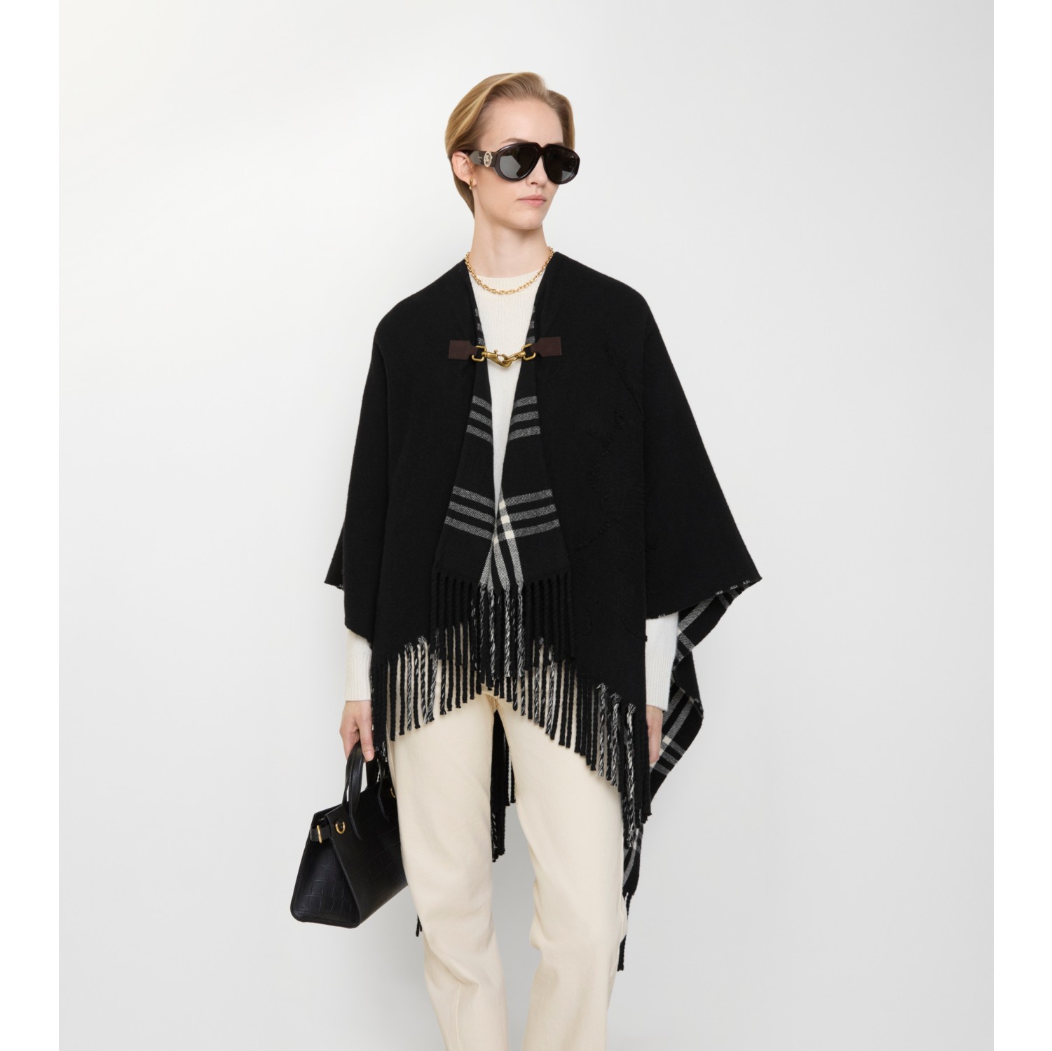 Fil-Coupé-Wollcape mit EKD-Motiv