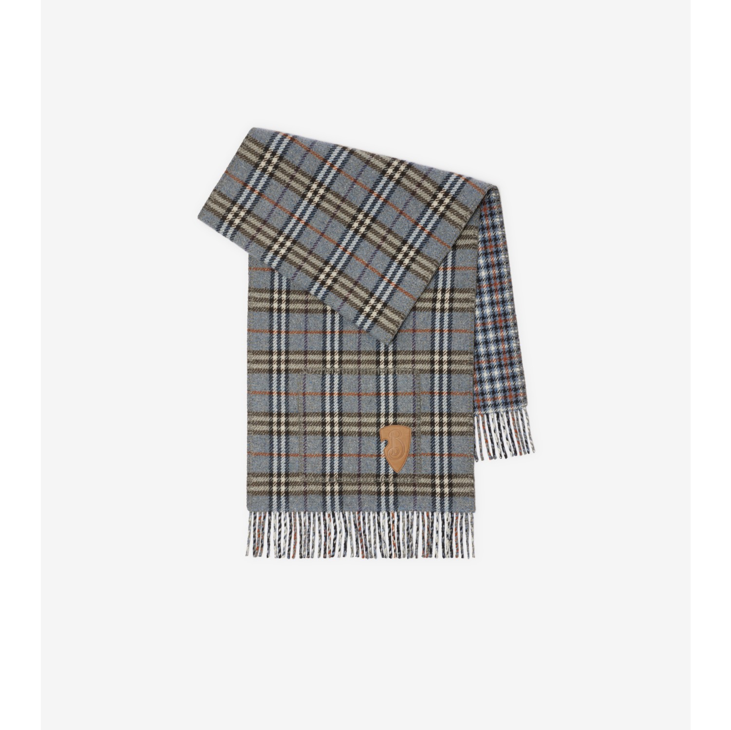 Reversible Check Cashmere Wool Scarf