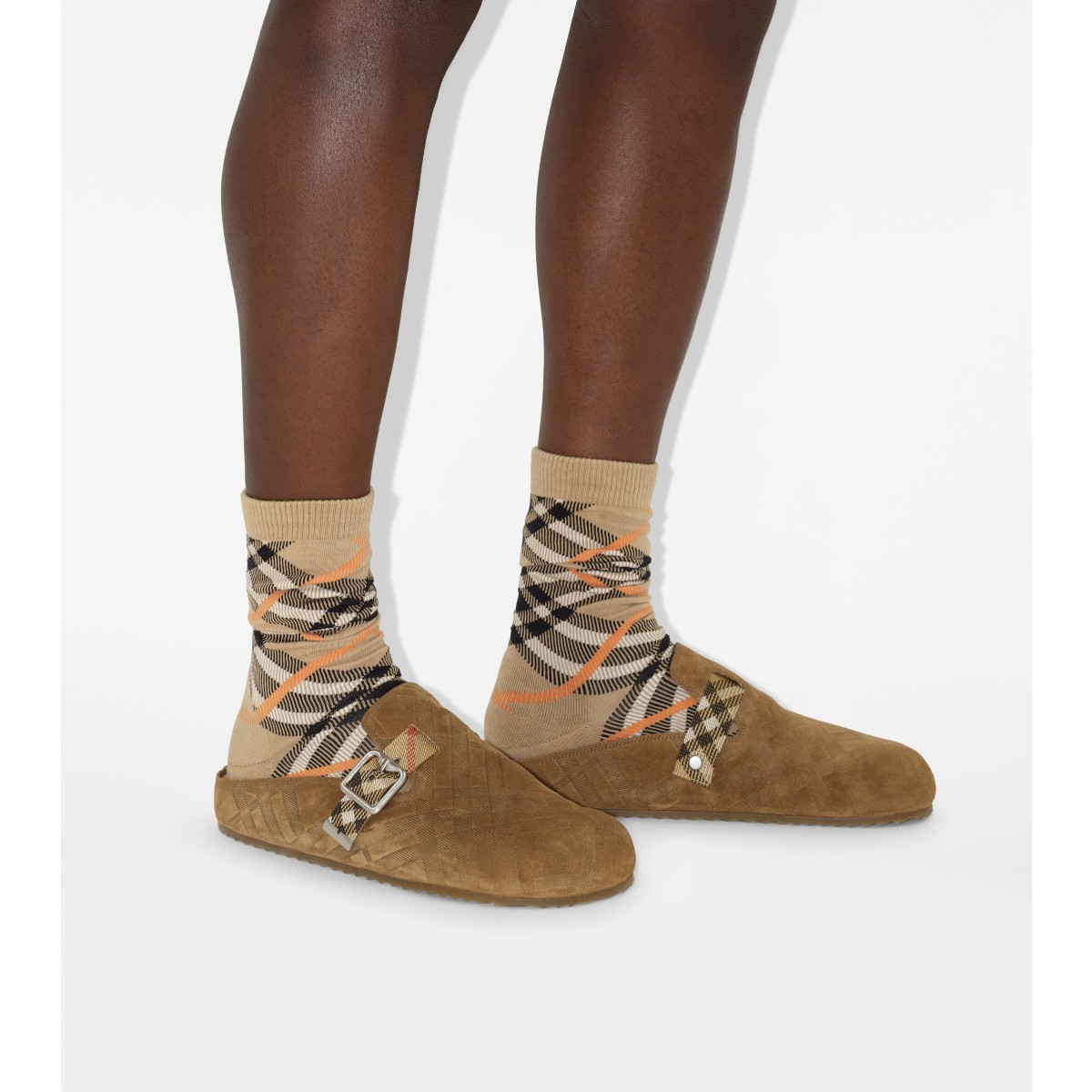  Check Suede Urchin Clogs