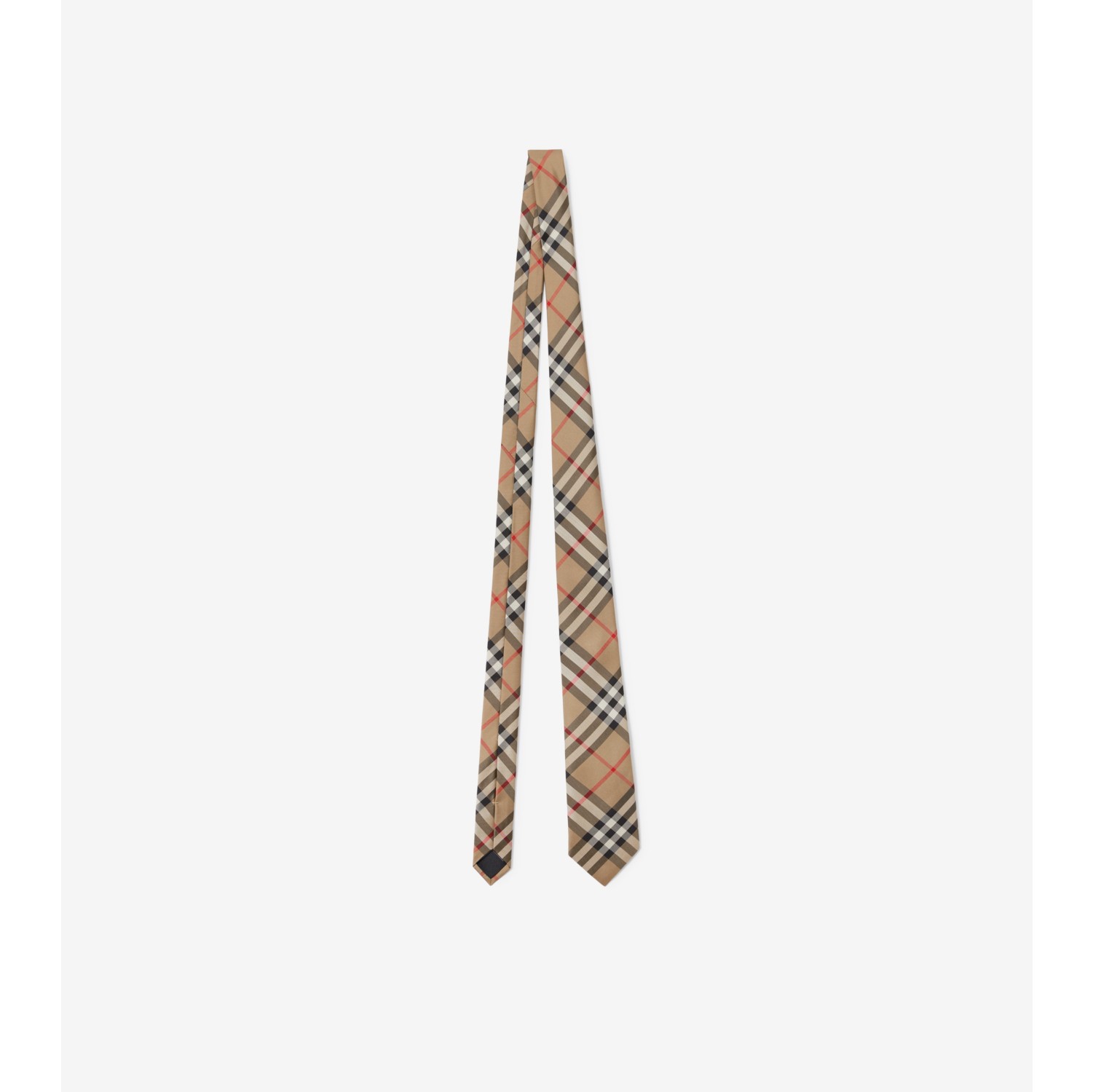 Classic Cut Vintage Check Silk Tie in Archive Beige - Men