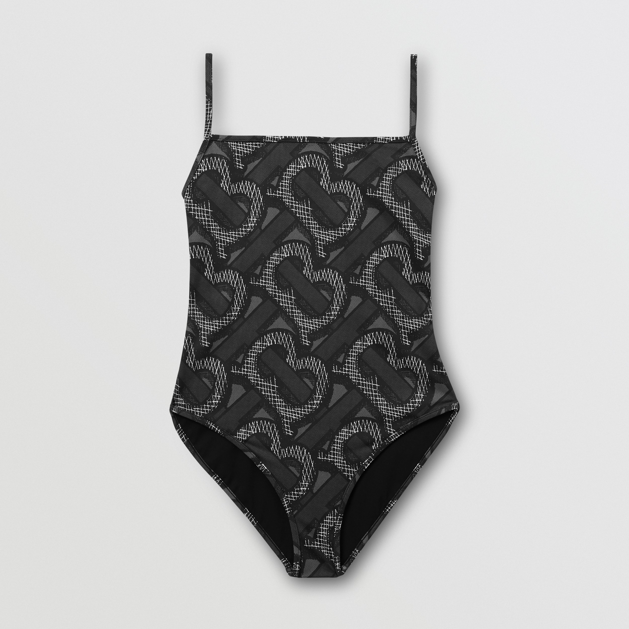 Monogram Print Swimsuit in Graphite - Women | Burberry United States