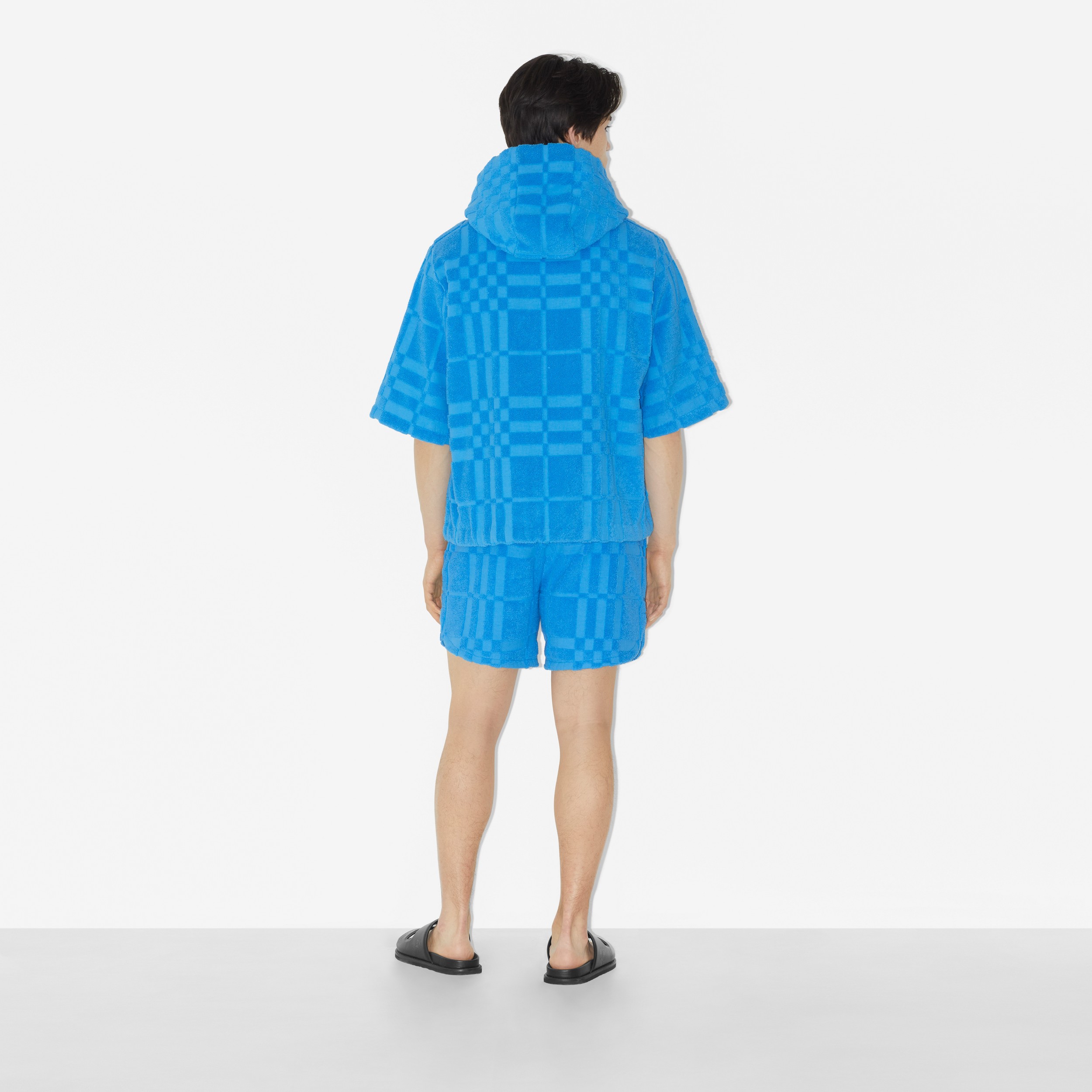 Hoodie en coton Check (Bleu Azur Vif) - Homme | Site officiel Burberry® - 4