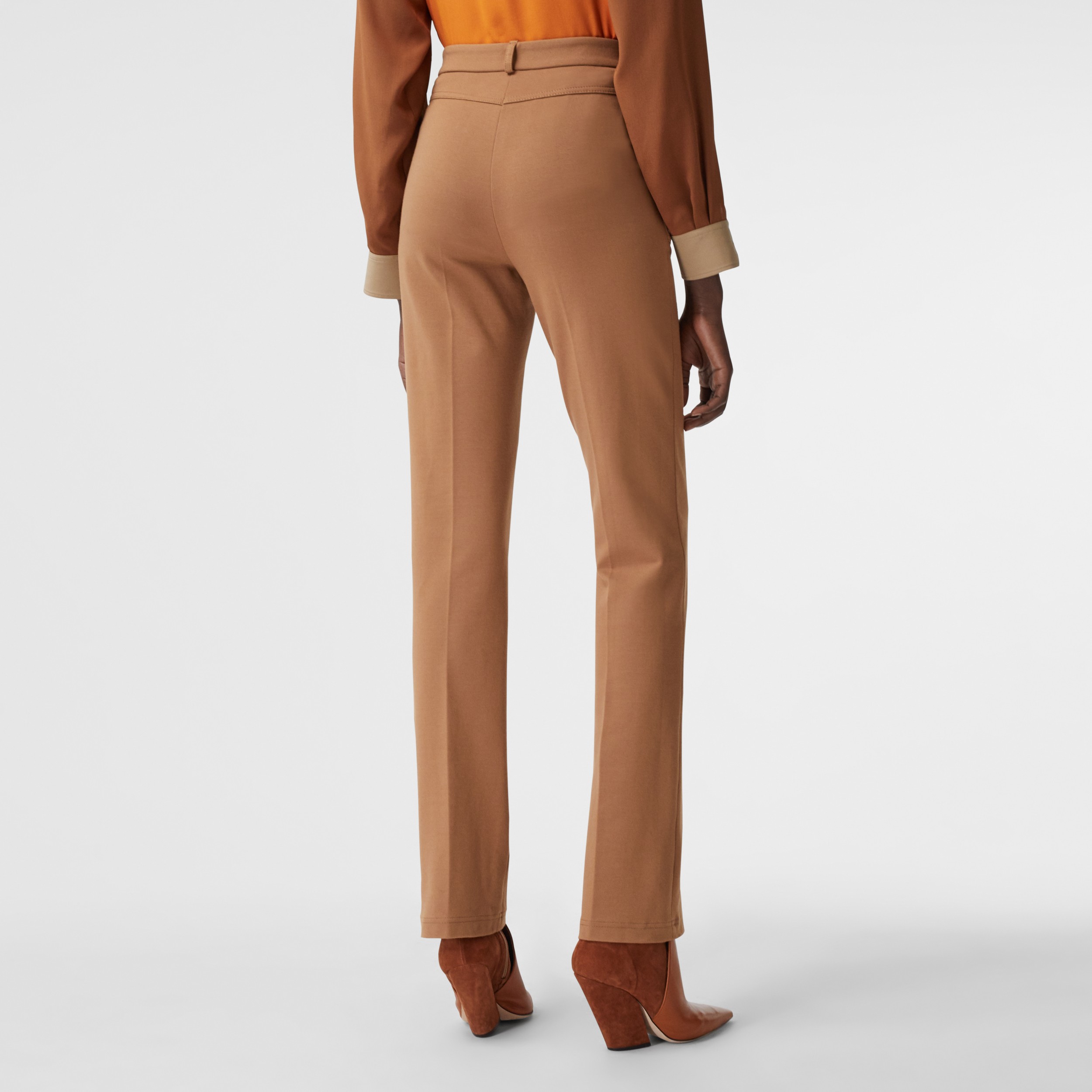 Pocket Detail Jersey Tailored Trousers in Biscuit - Women | Burberry United States