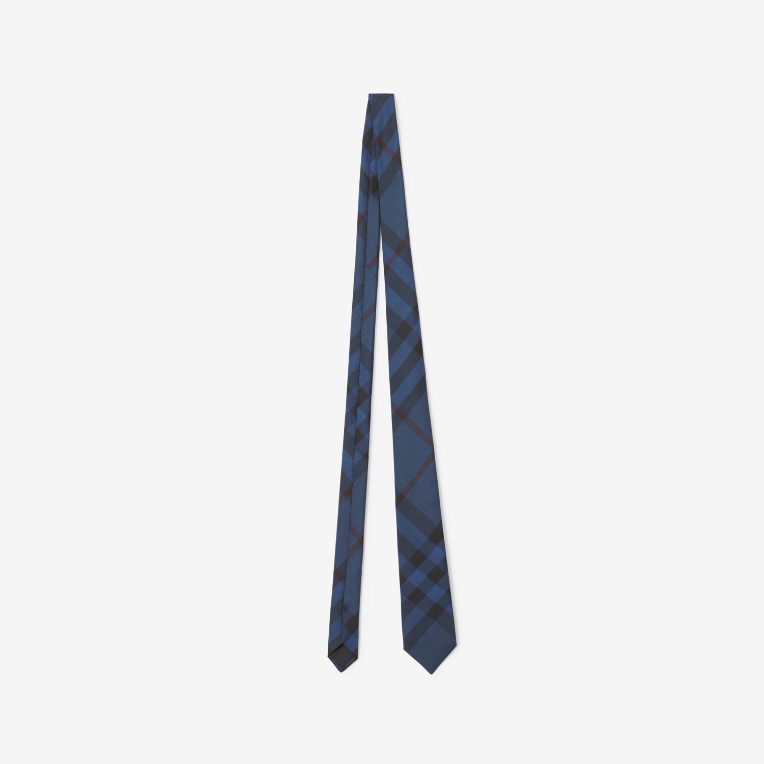 格纹丝质领带 (深海军蓝) - 男士 | Burberry® 博柏利官网