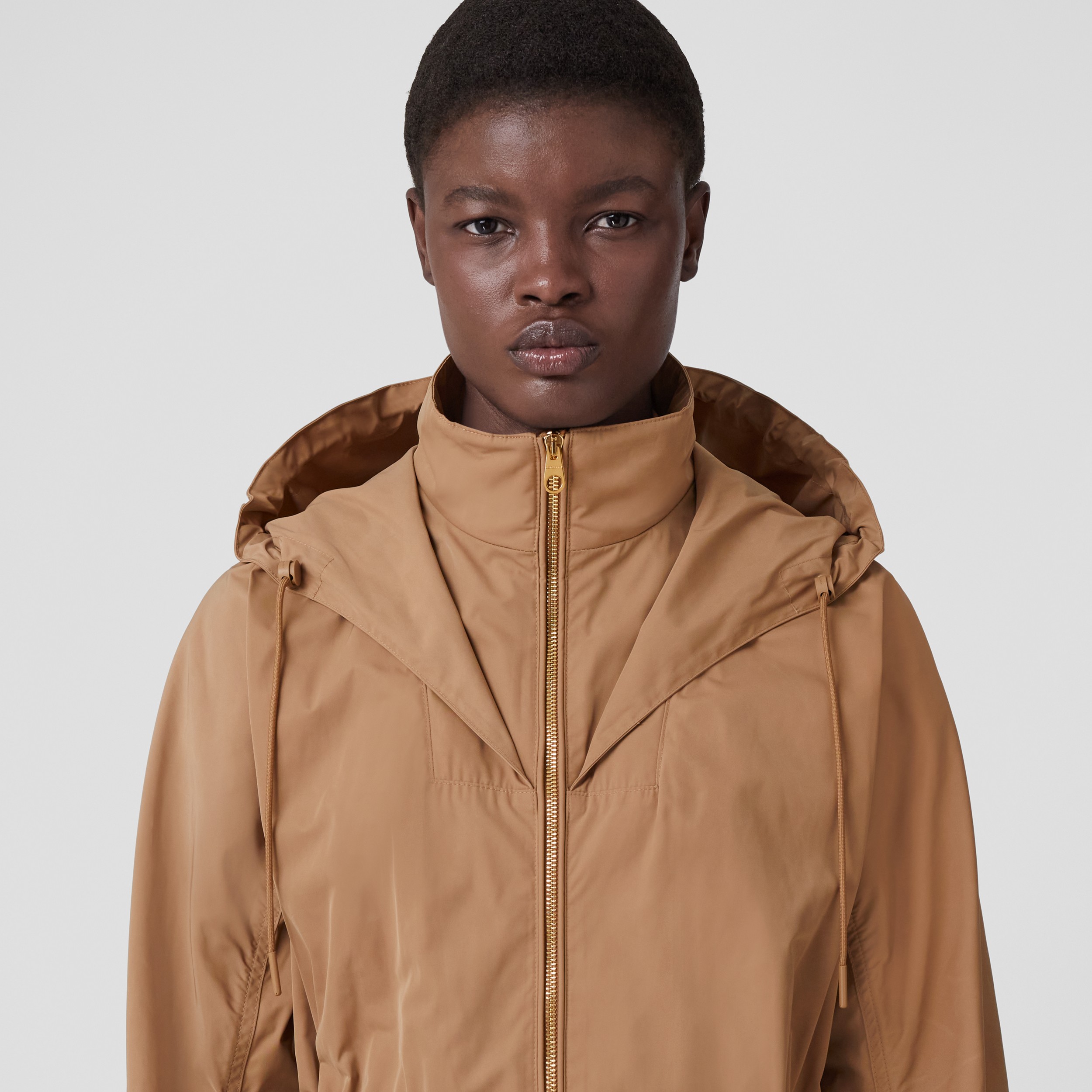 Logo Detail Hooded Parka in Camel - Women | Burberry® Official - 2