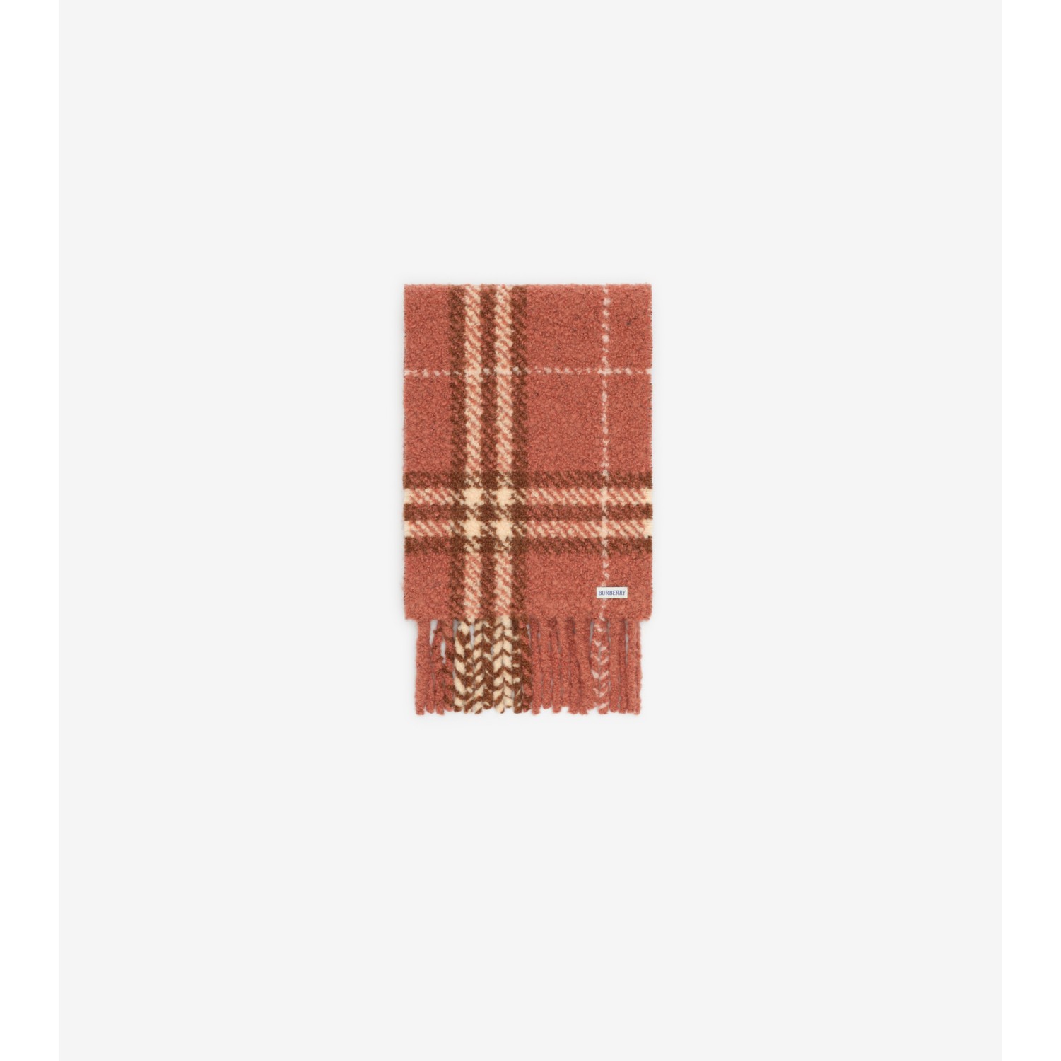 Check Alpaca Wool Blend Bouclé Scarf
