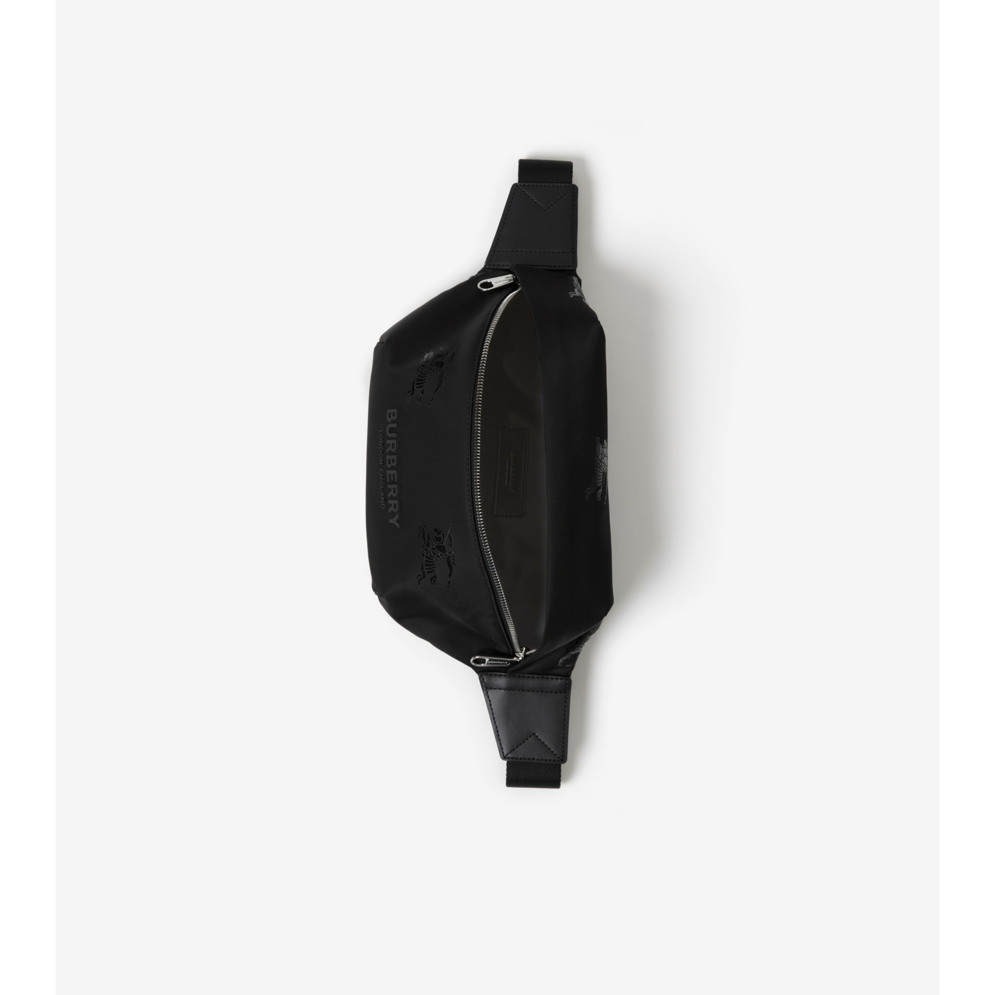 Burberry Sonny Leather-Trimmed Waist Bag - Black Waist Bags, Bags