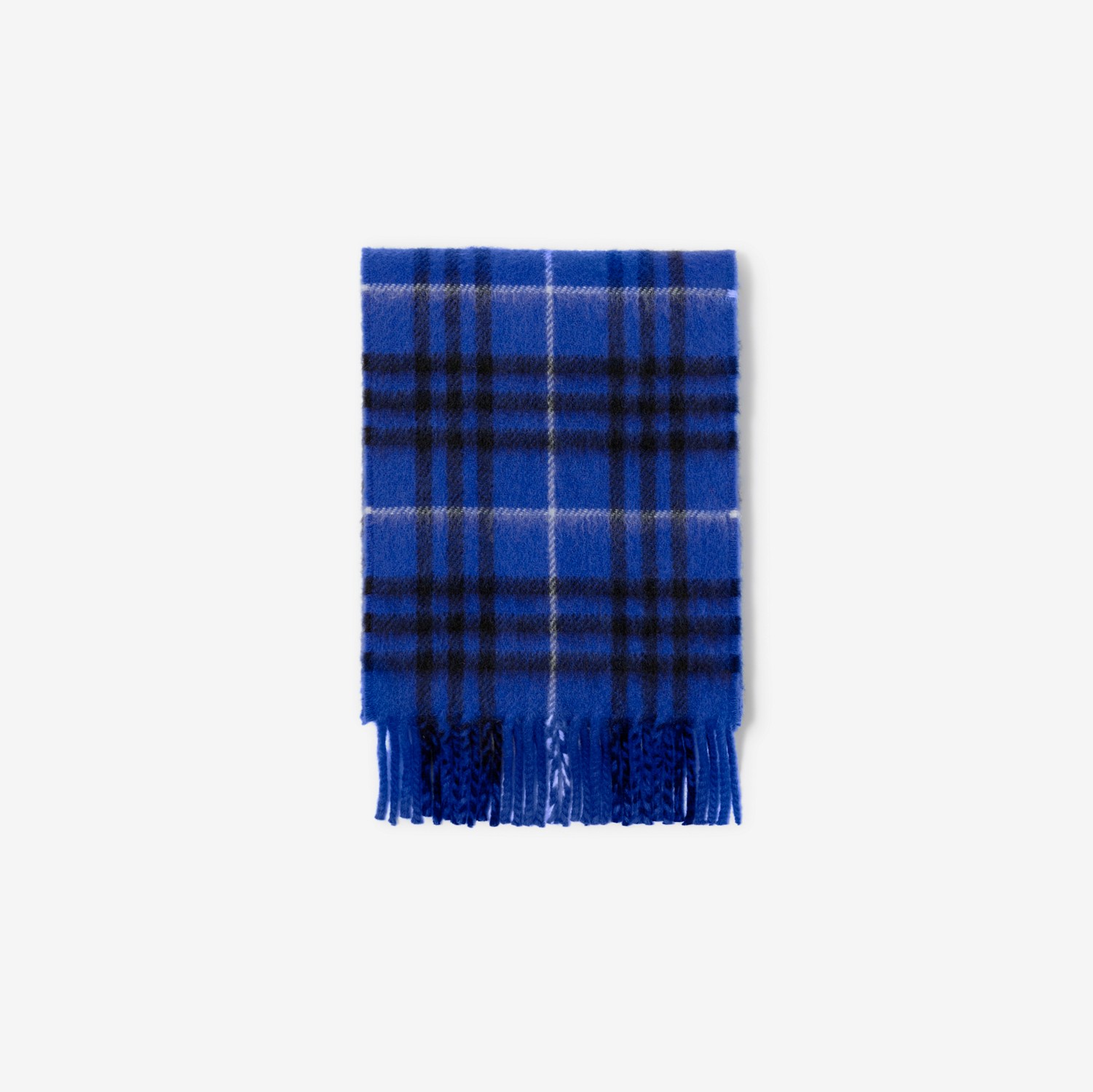 格纹羊绒围巾（线上独售） (骑士蓝) | Burberry® 博柏利官网