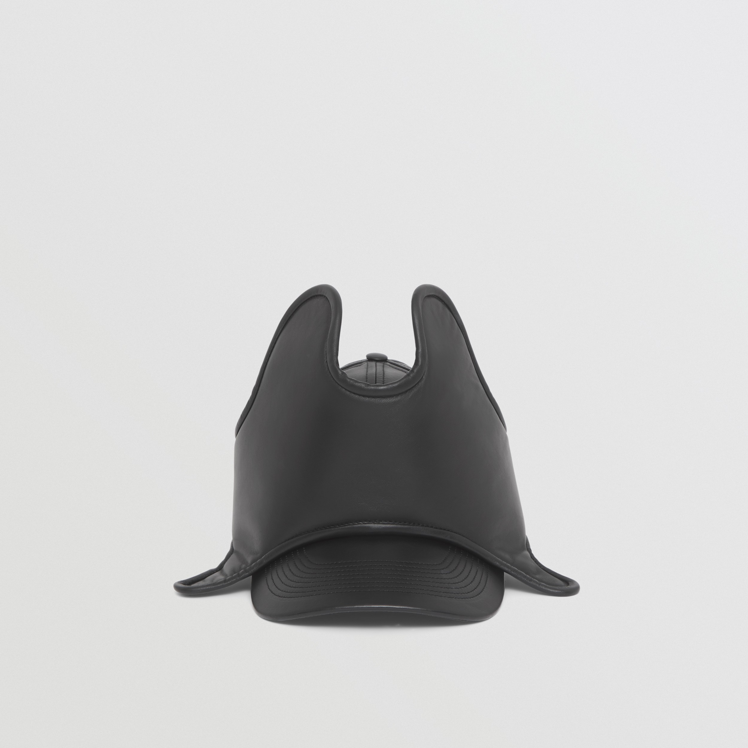 Panel Detail Lambskin Baseball Cap in Black | Burberry® Official - 1