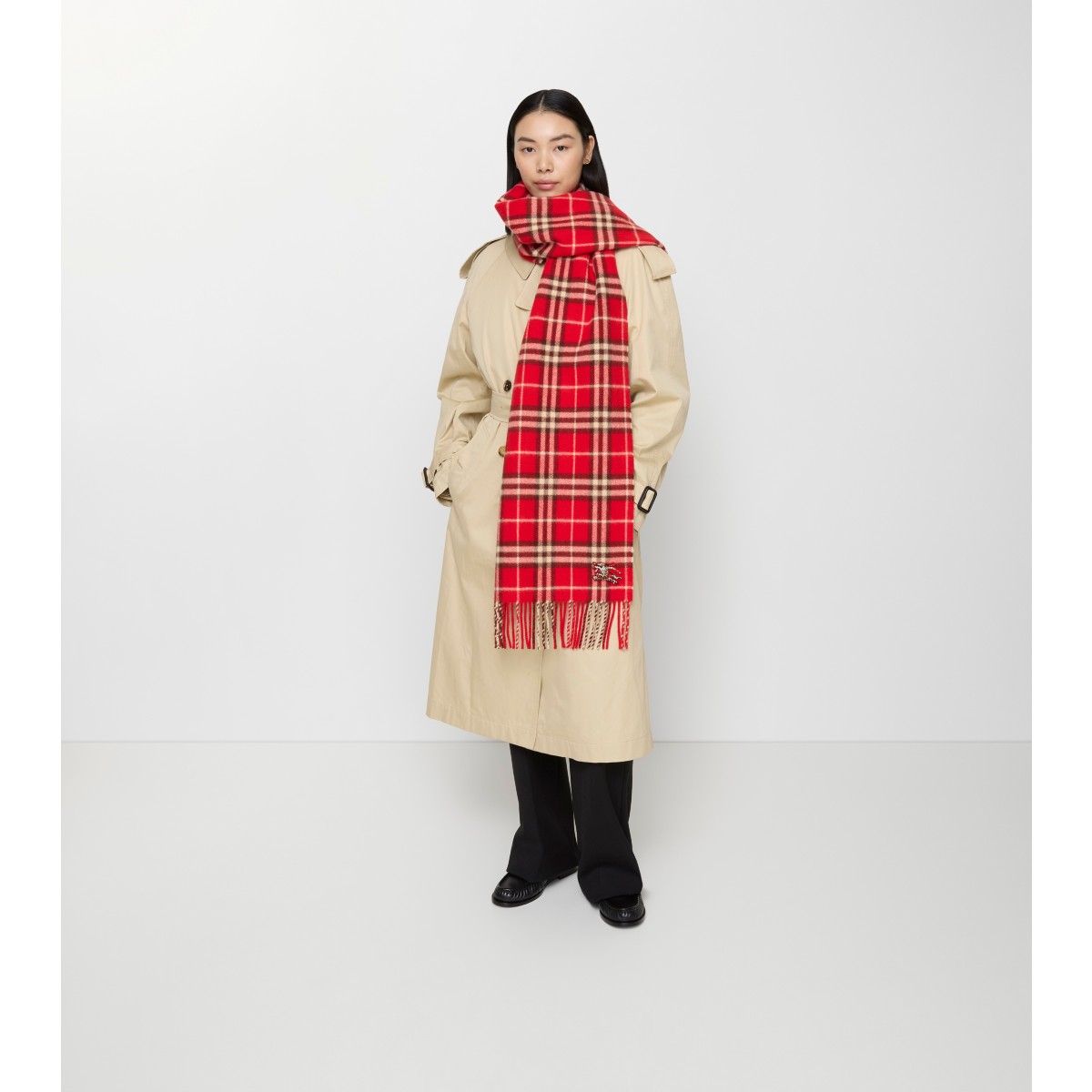  Check Cashmere Scarf