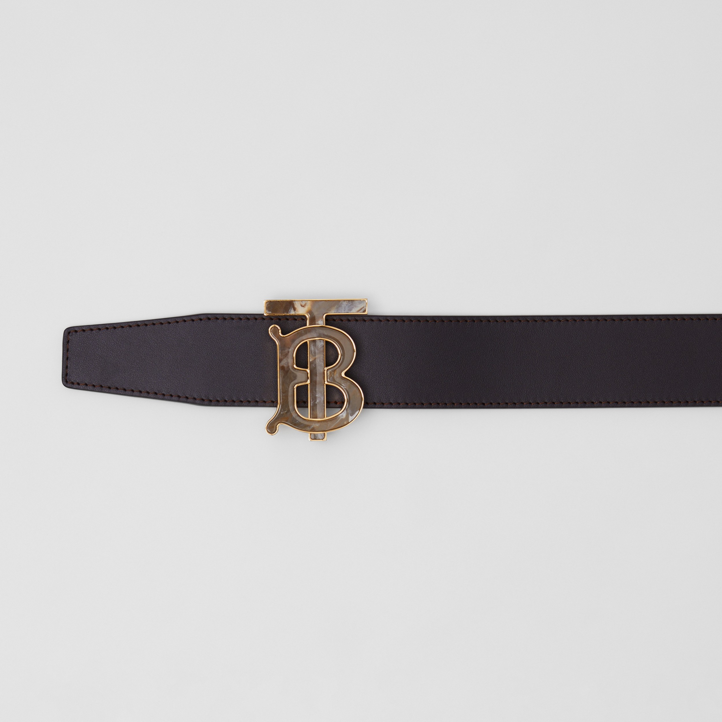 Reversible Monogram Motif Leather Belt in Bark Brown - Men | Burberry® Official - 2
