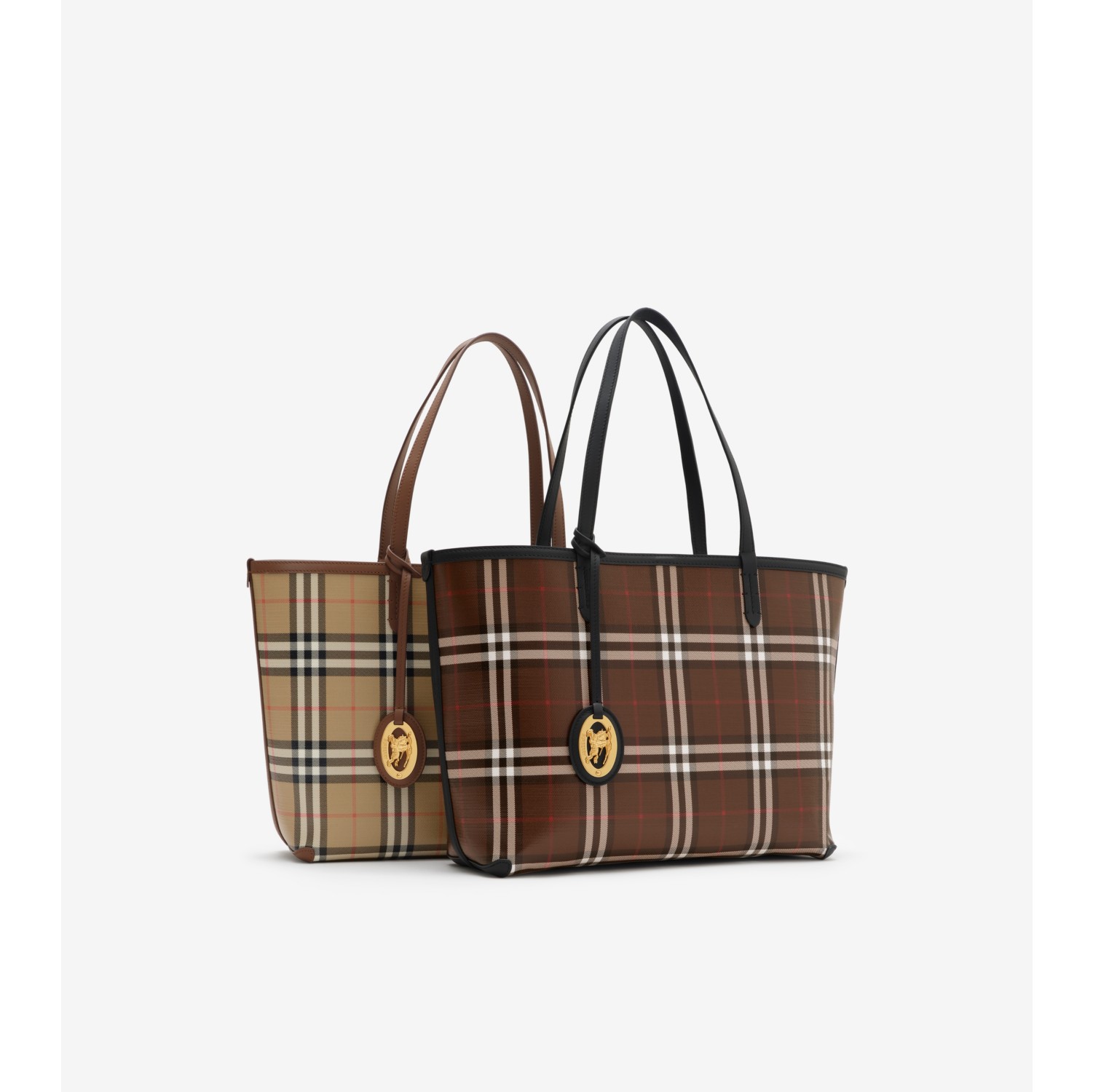 Small Check Tote in Chocolate brown - Women | Burberry® Official