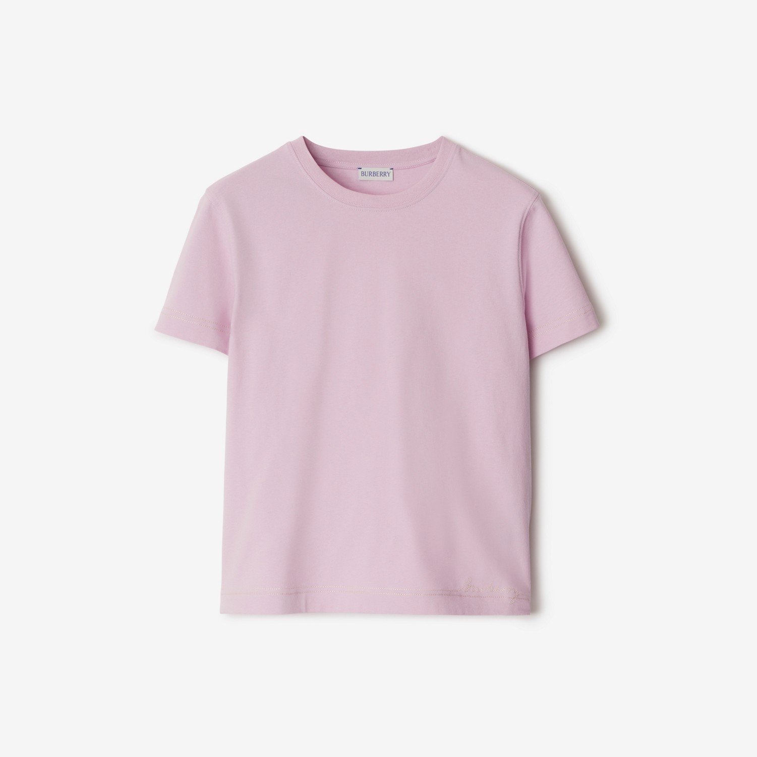 Boxy Cotton T-shirt in Powder - Women, Silk | Burberry® Official