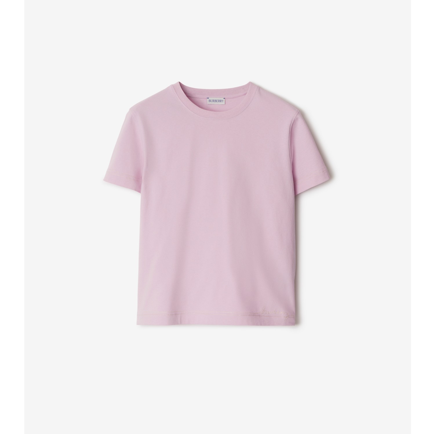Boxy Cotton T-shirt in Powder - Women, Silk | Burberry® Official