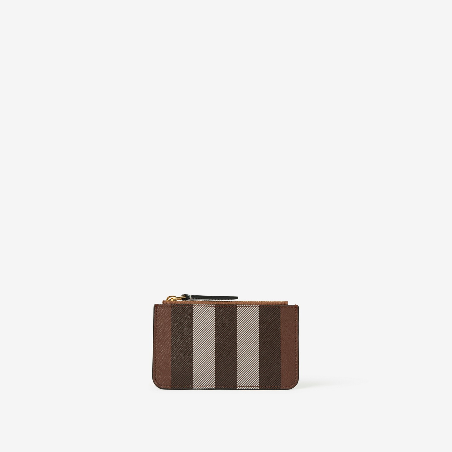 Exaggerated Check Coin Case with Strap in Dark Birch Brown | Burberry® Official