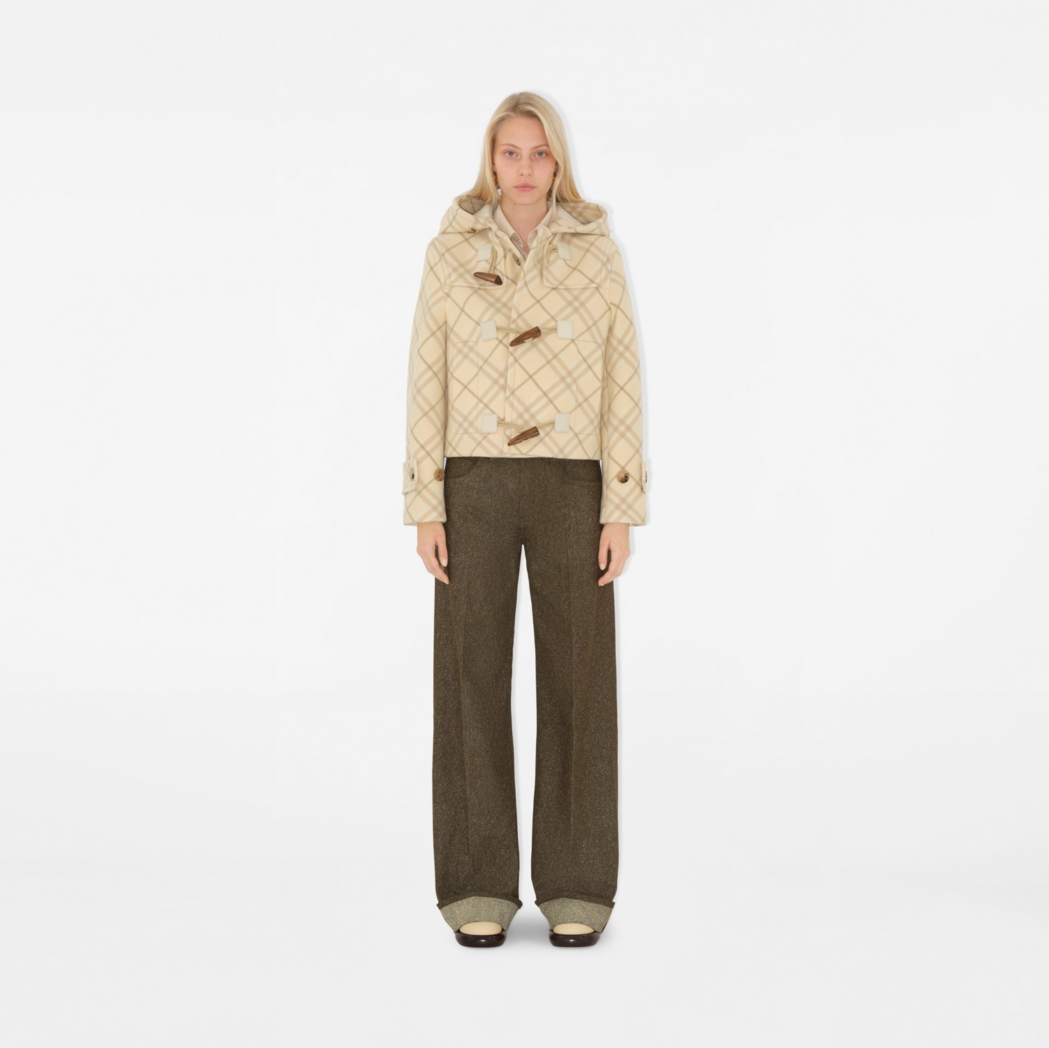 Wool Cashmere Duffle Jacket in Candle - Women | Burberry Wool Cashmere Duffle Jacket in Candle - Women | Burberry