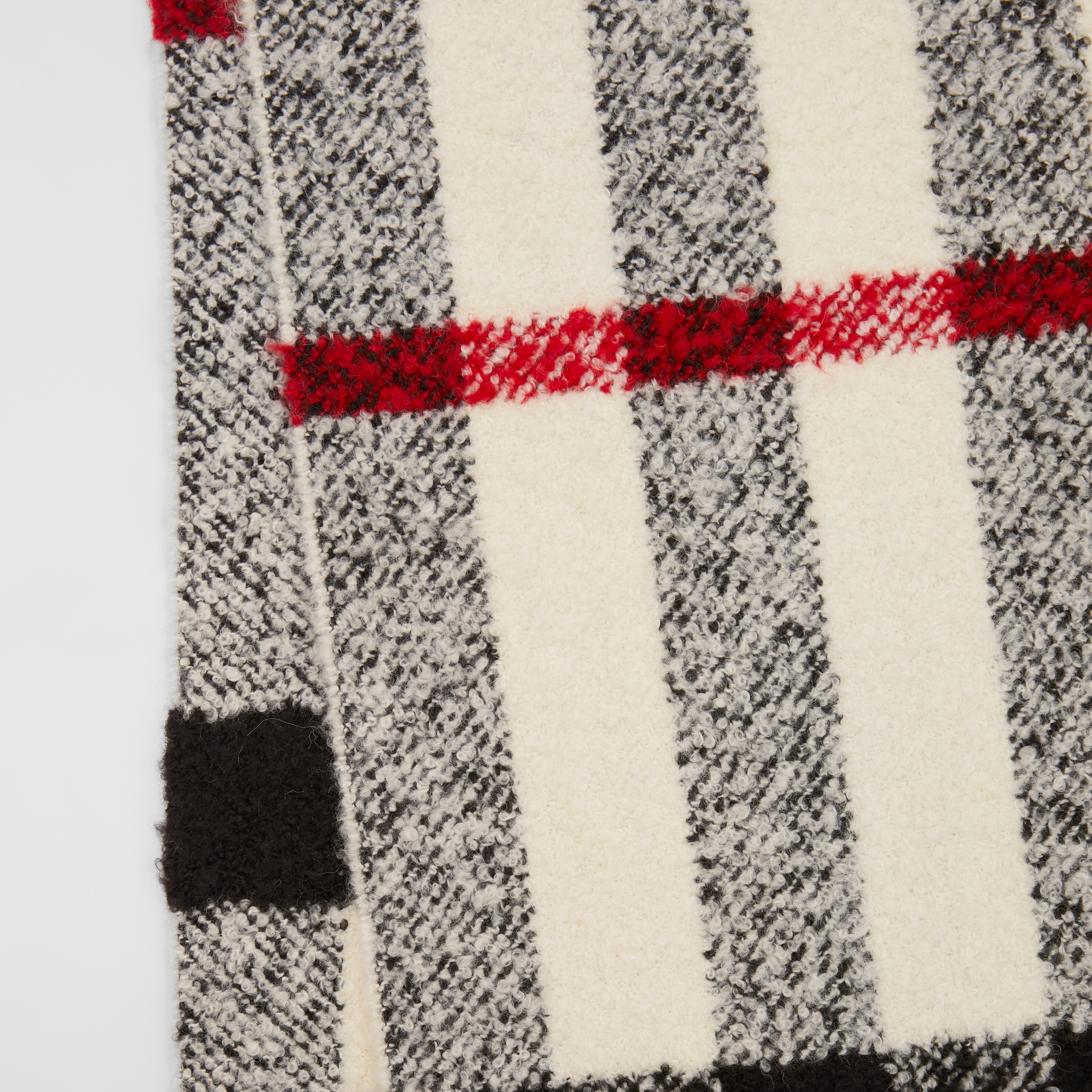 Bufanda en bouclé de cachemir, lana y seda a cuadros (Blanco Natural) | Burberry® oficial - 2